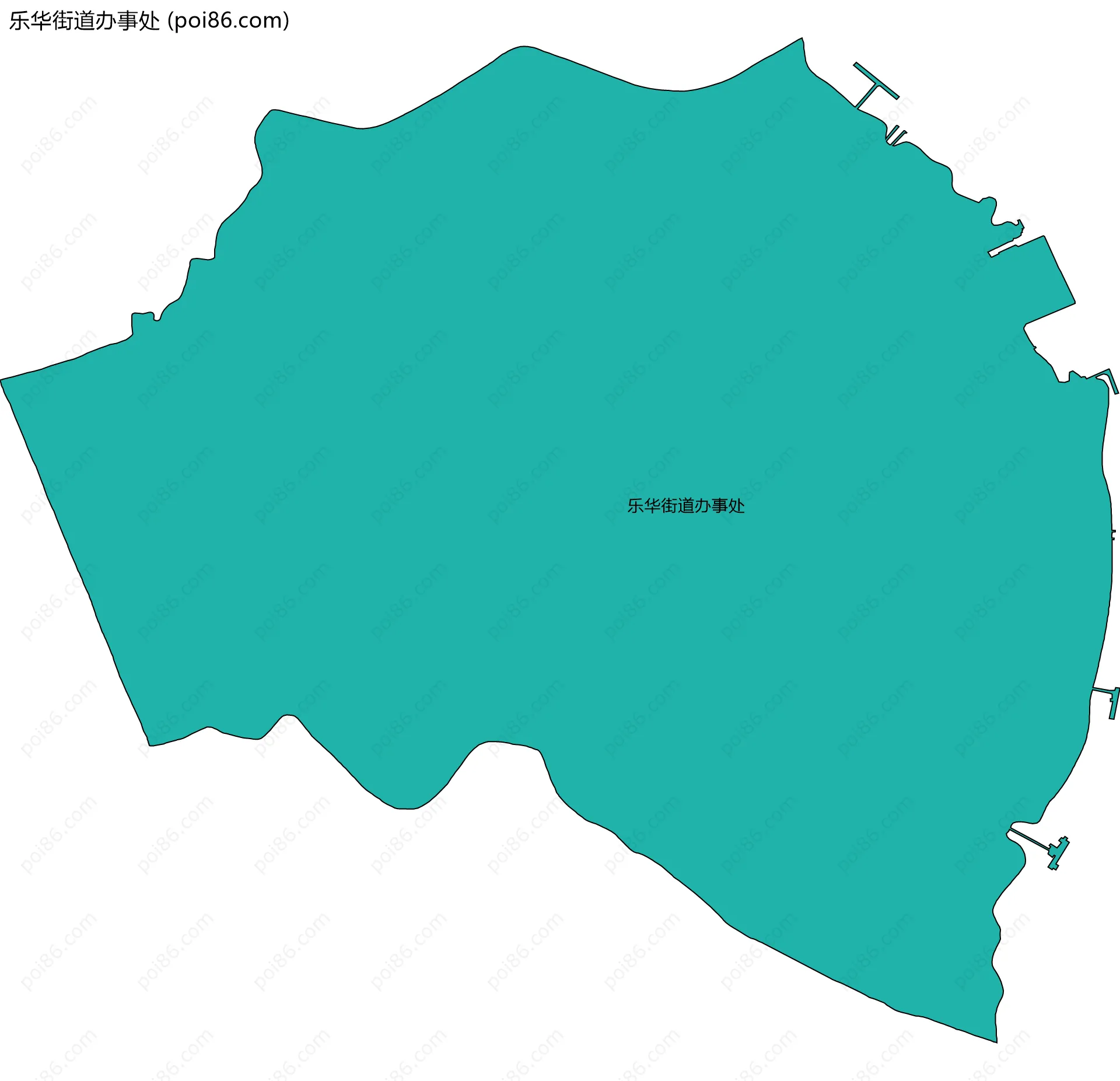 乐华街道办事处边界地图(五级行政区划)