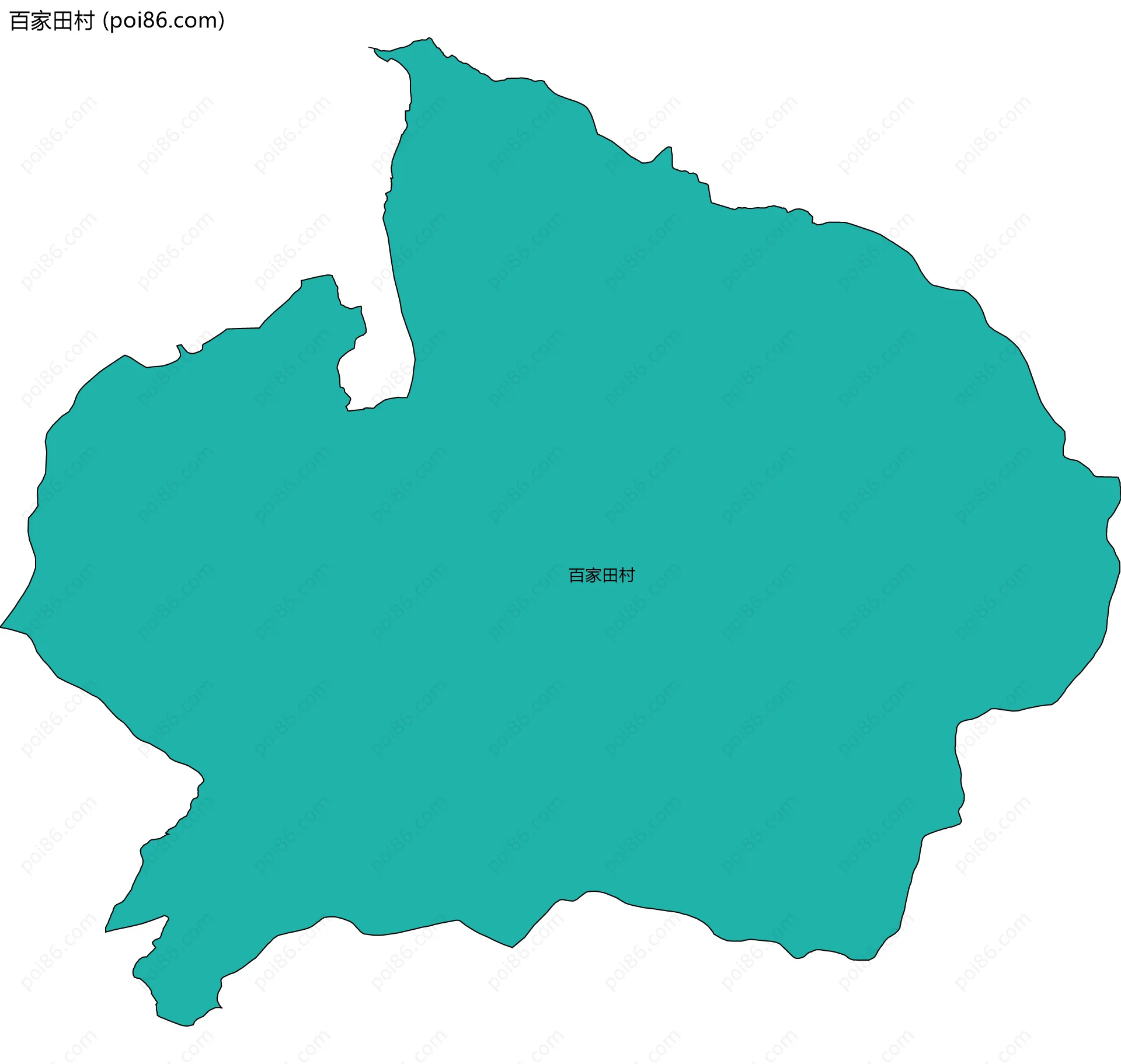 百家田村边界地图