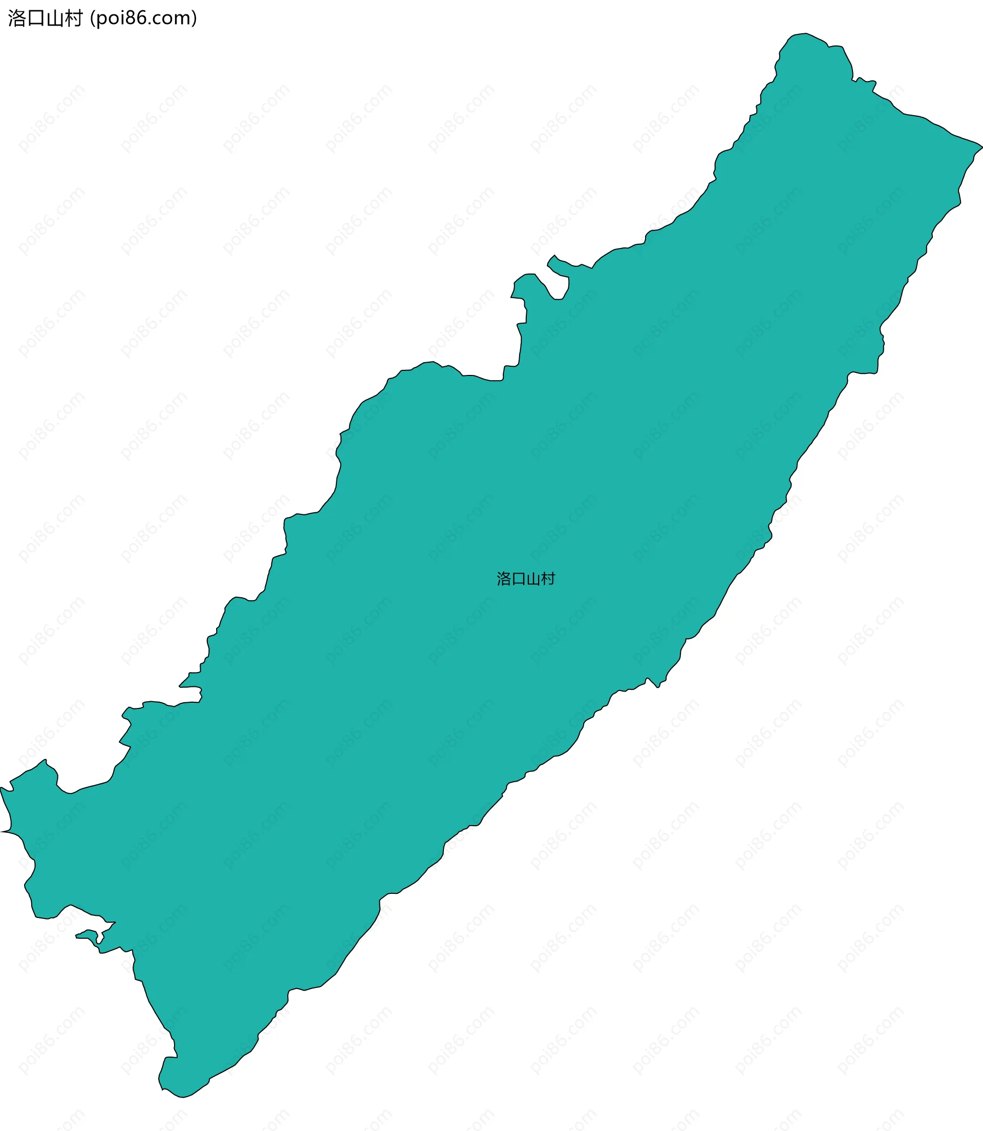 洛口山村边界地图