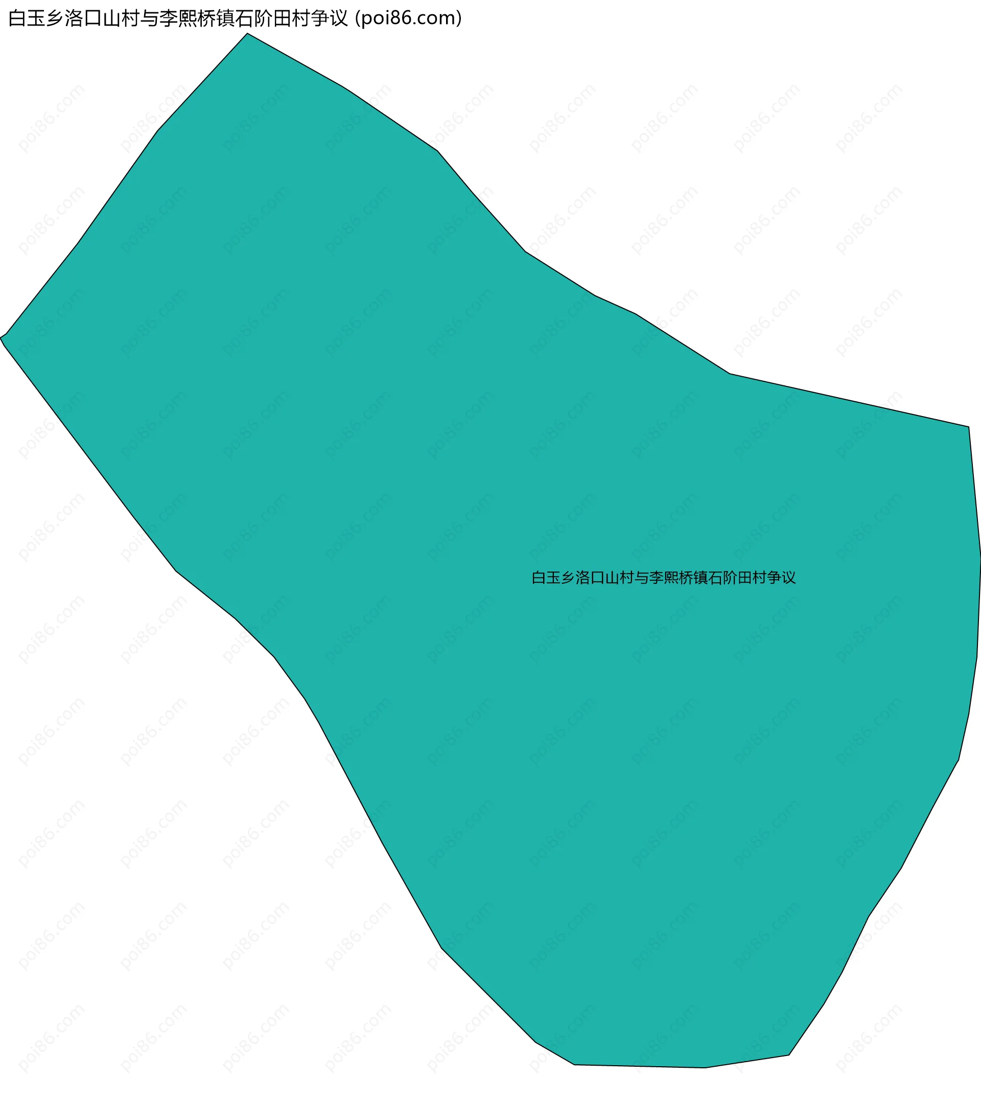 白玉乡洛口山村与李熙桥镇石阶田村争议边界地图