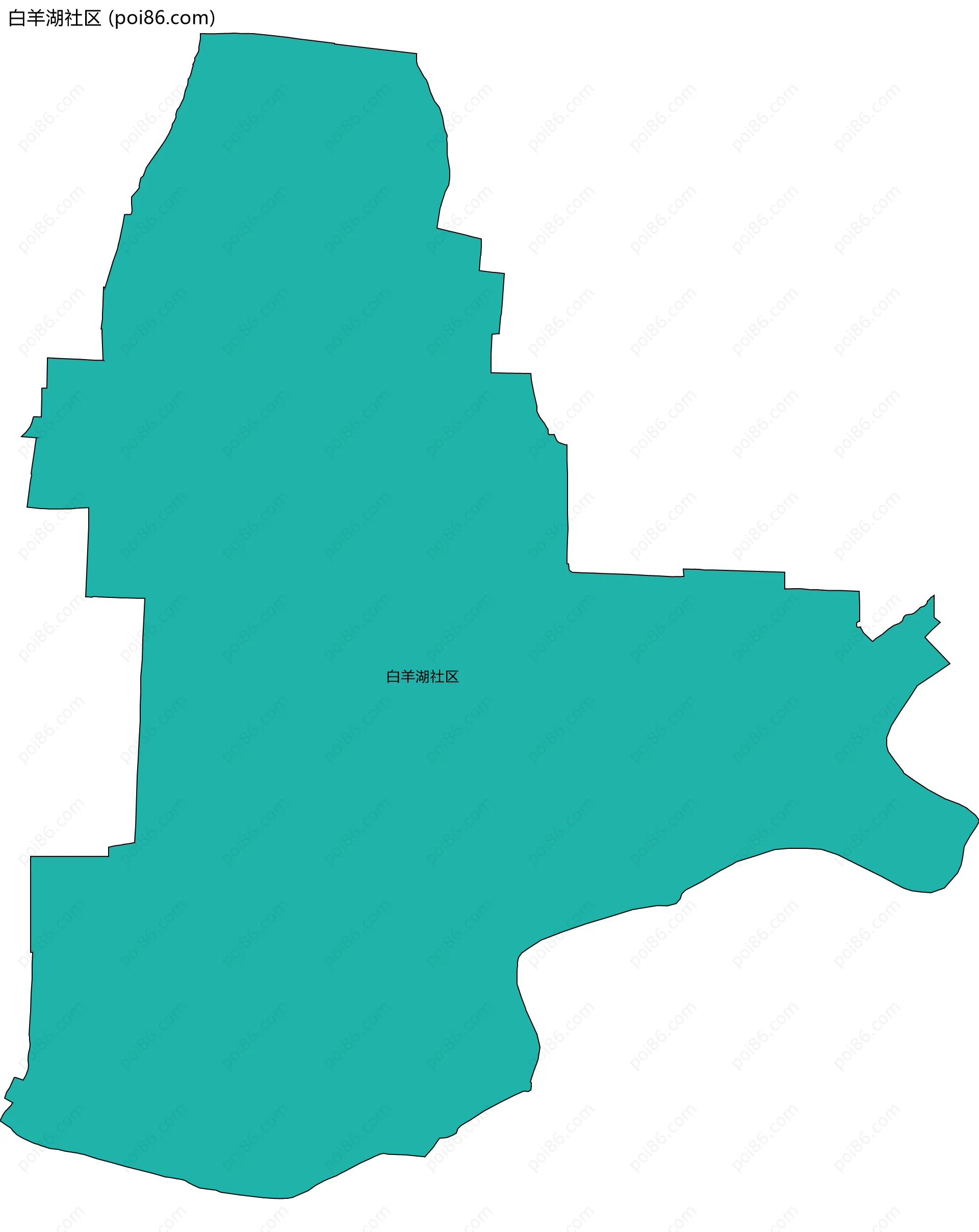 白羊湖社区边界地图