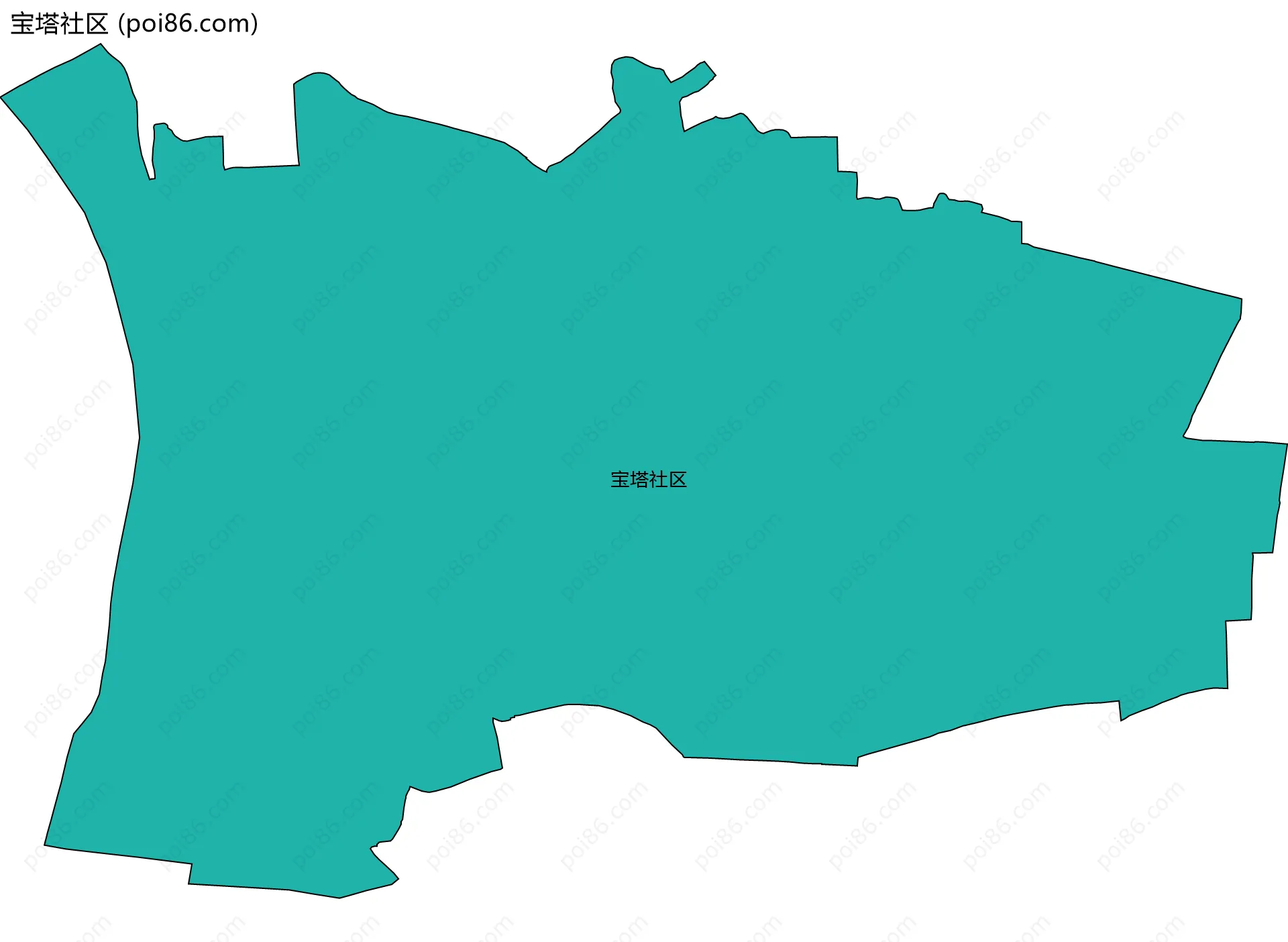 宝塔社区边界地图