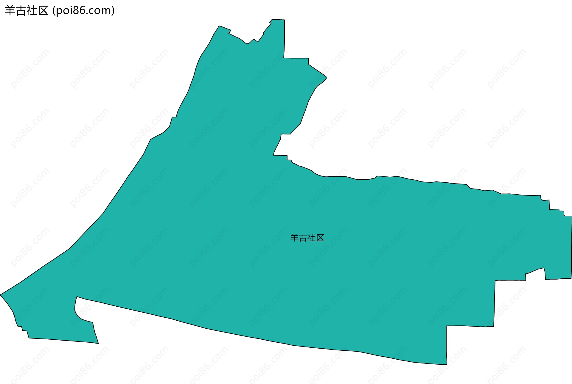 羊古社区边界地图