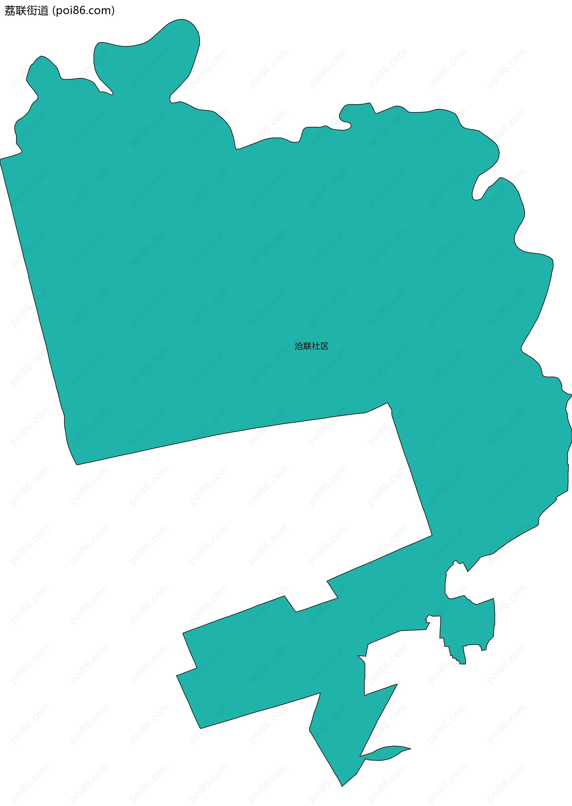 荔联街道边界地图(五级行政区划)