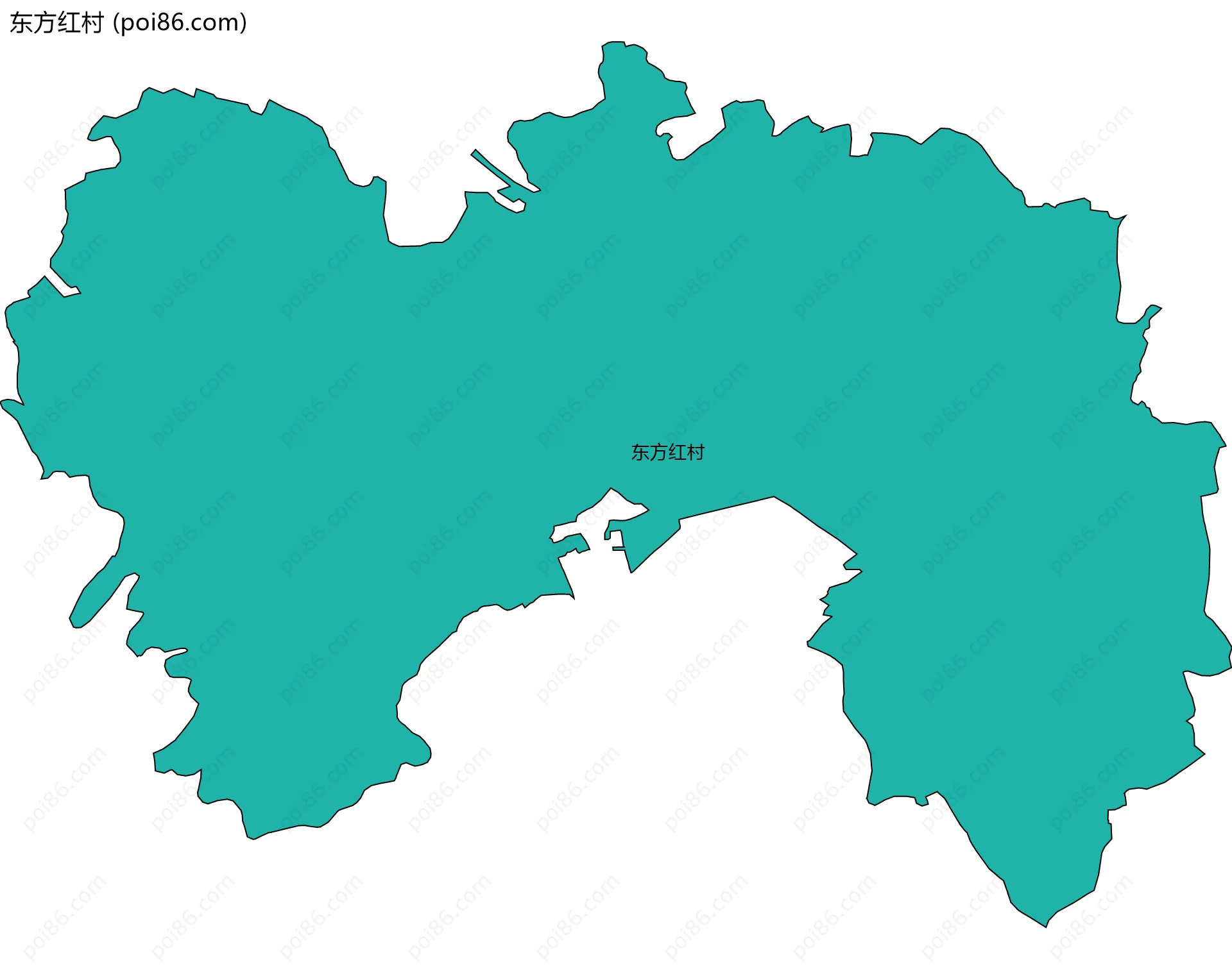 东方红村边界地图