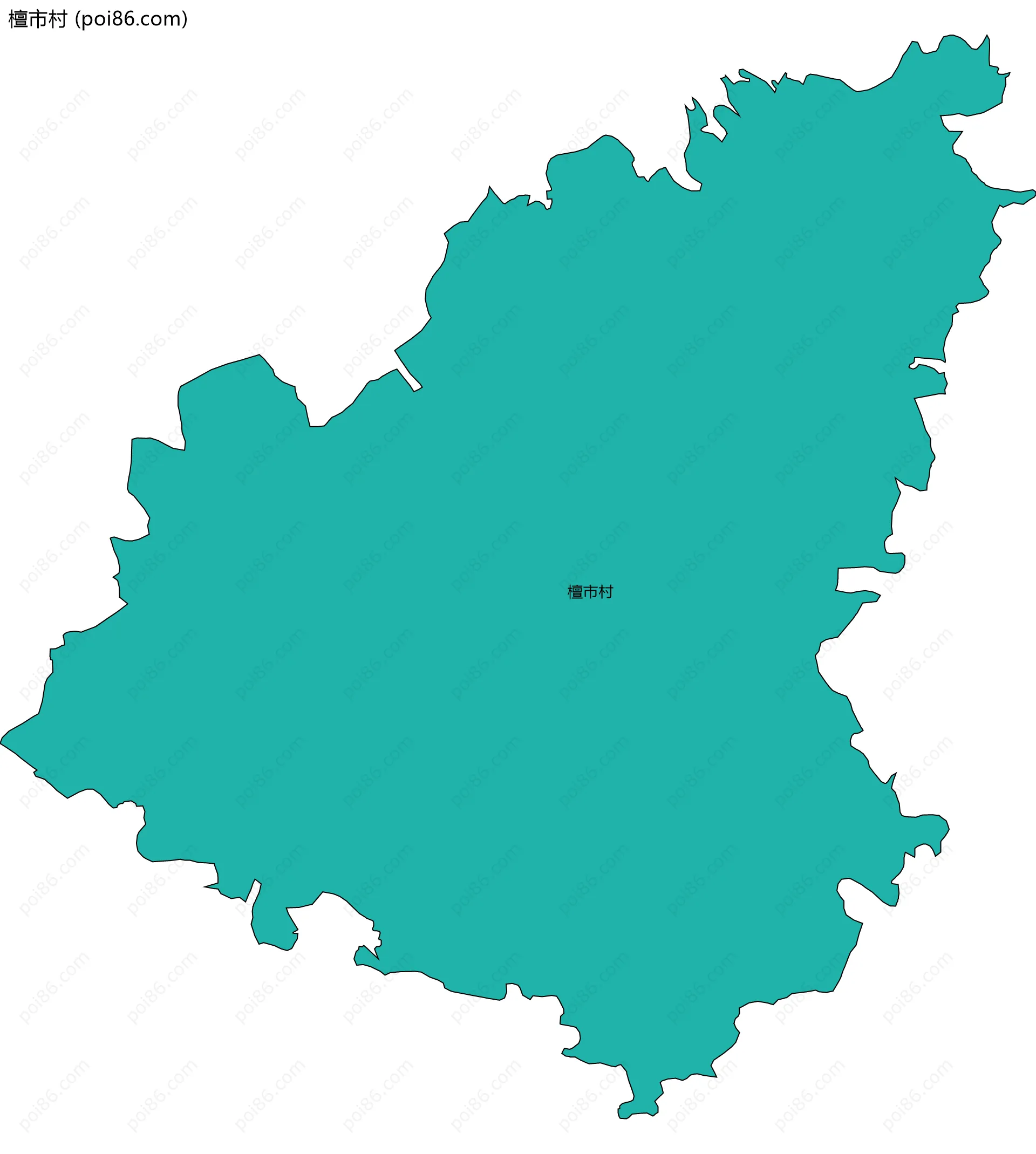 檀市村边界地图