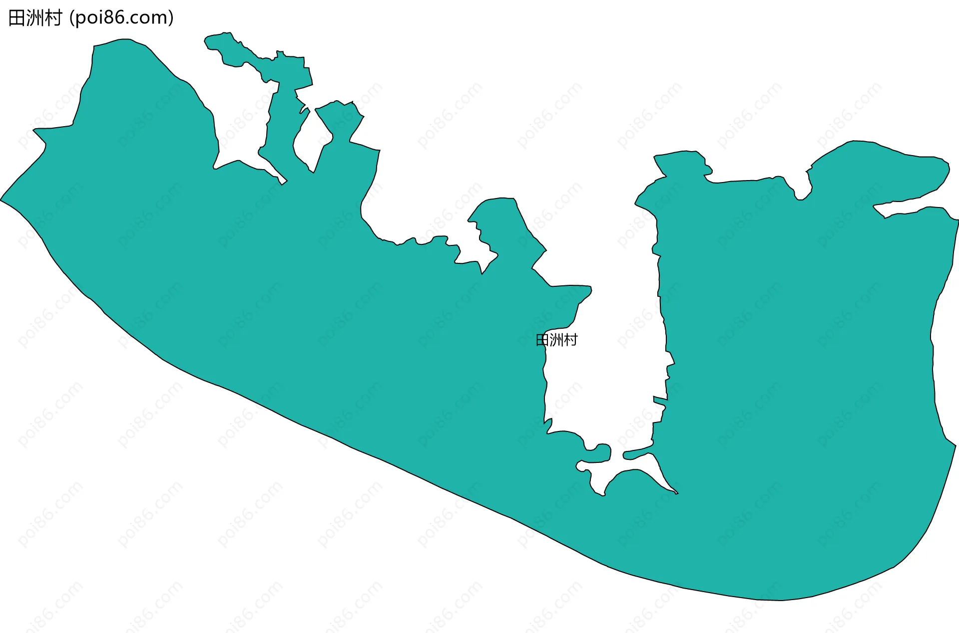 田洲村边界地图