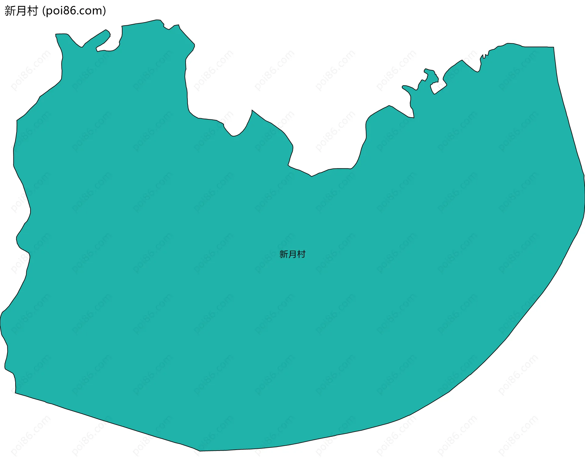 新月村边界地图