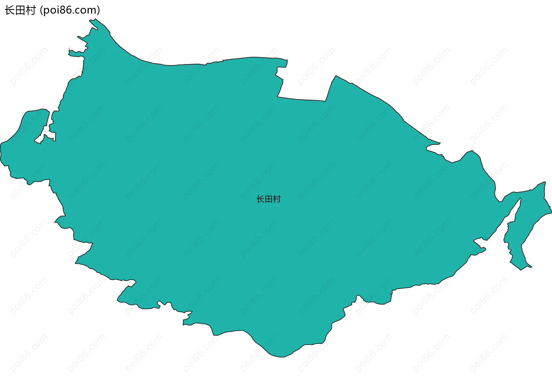 长田村边界地图