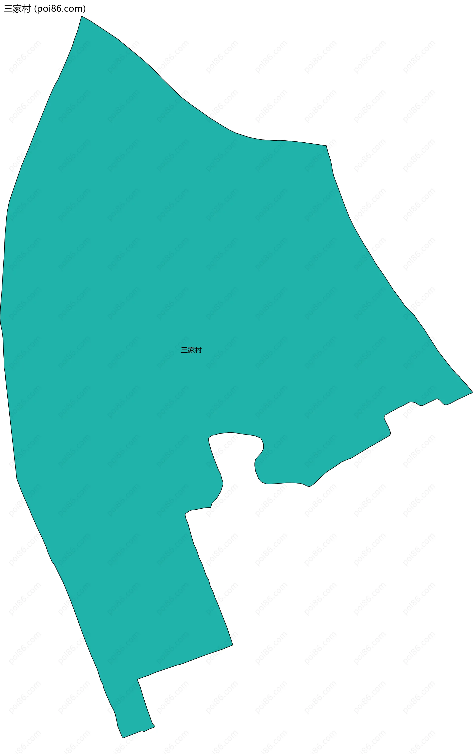 三家村边界地图