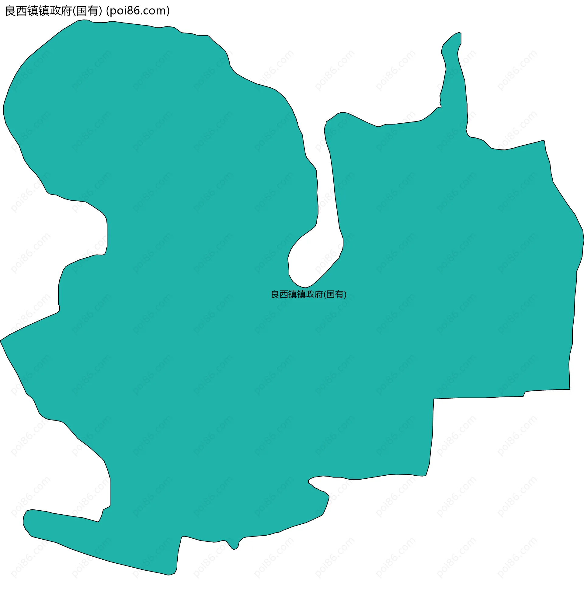 良西镇镇政府(国有)边界地图