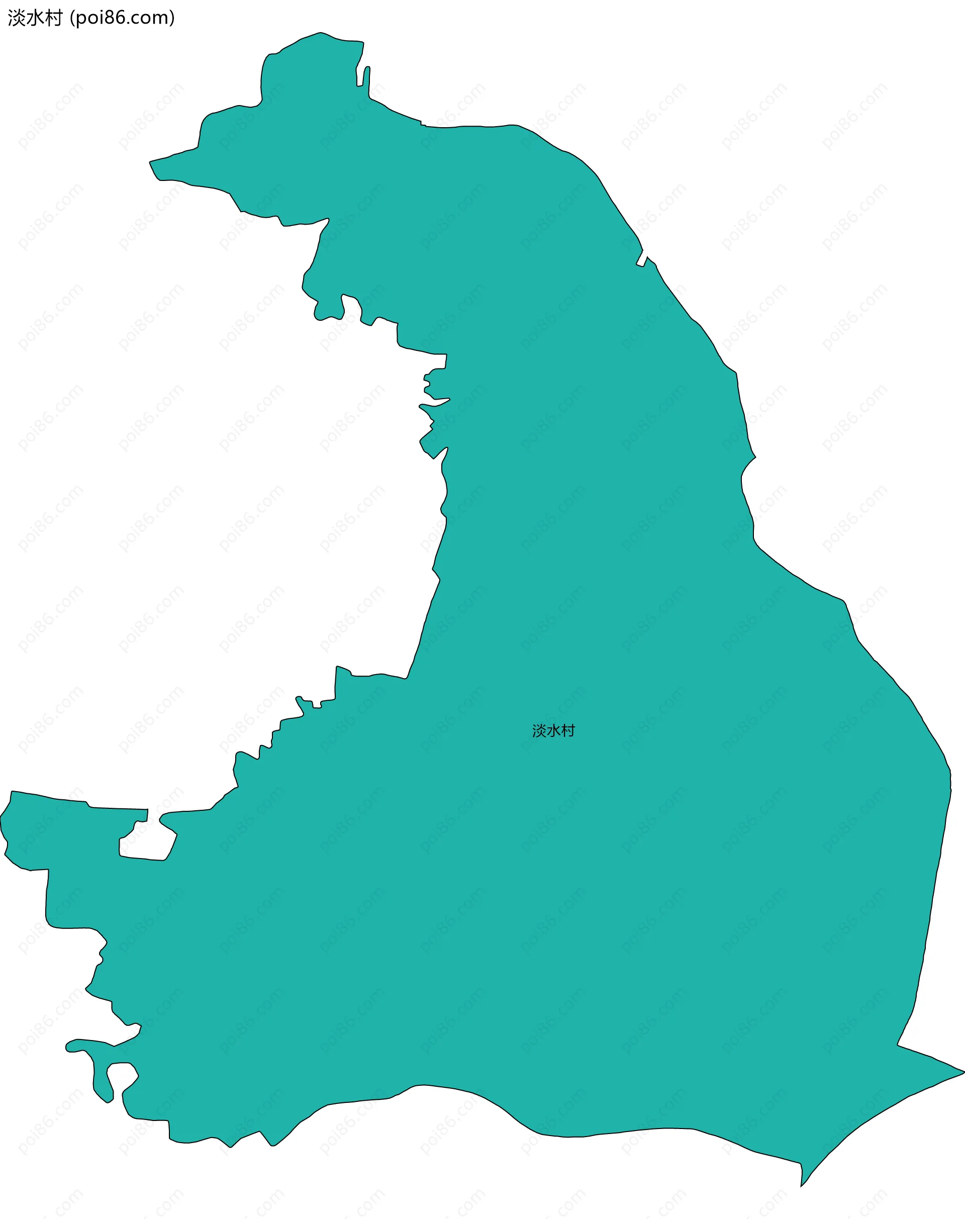 淡水村边界地图