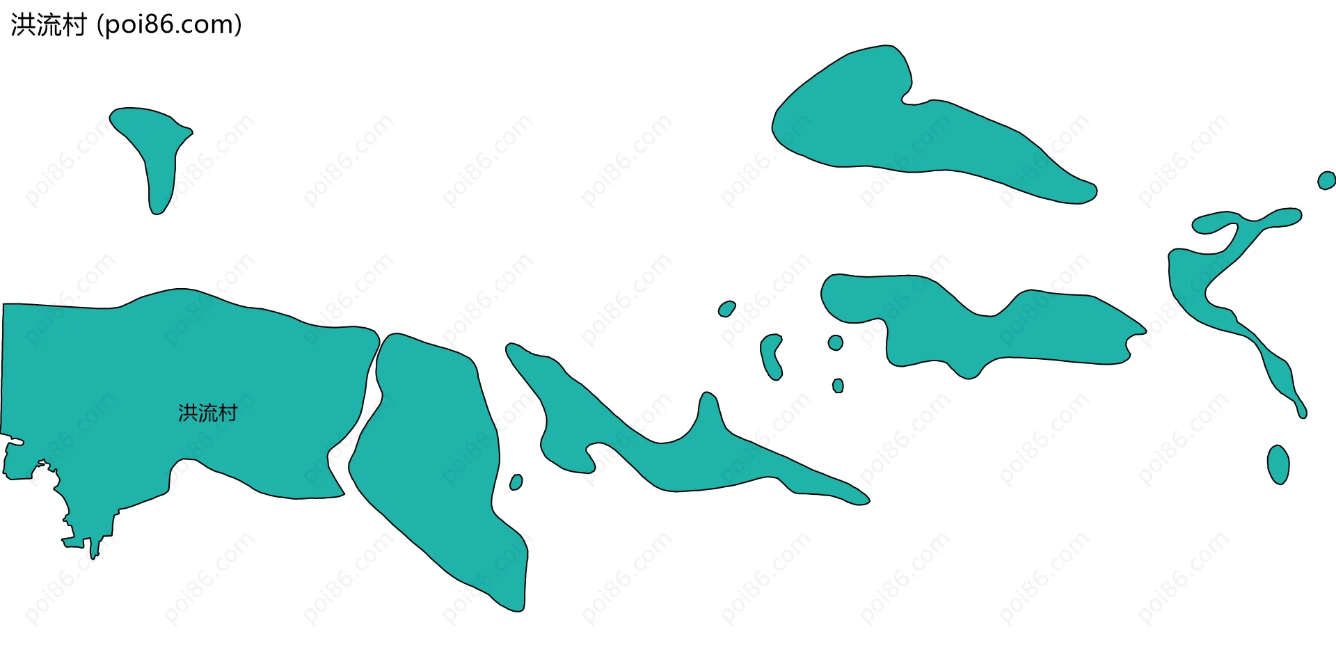 洪流村边界地图