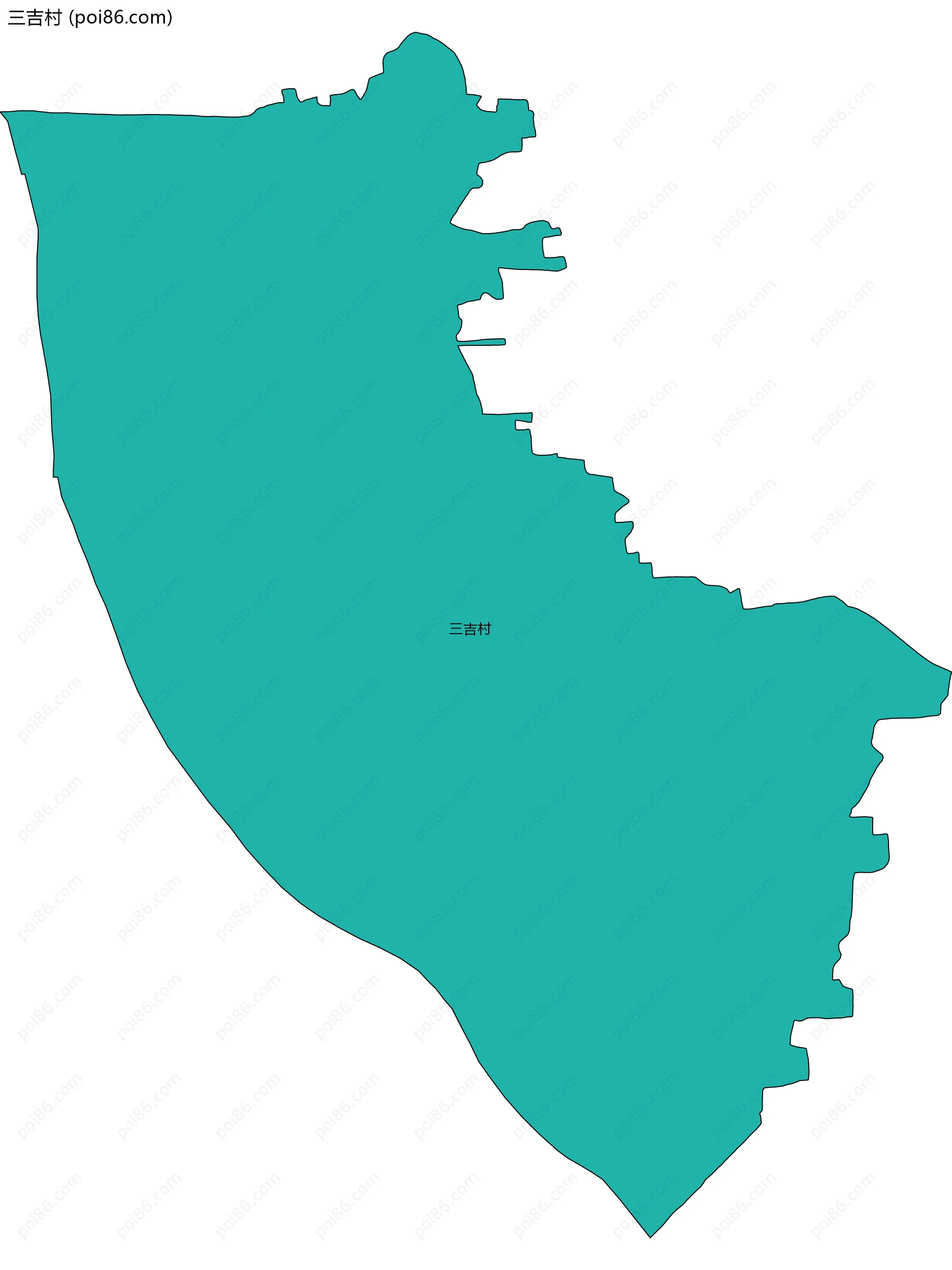 三吉村边界地图