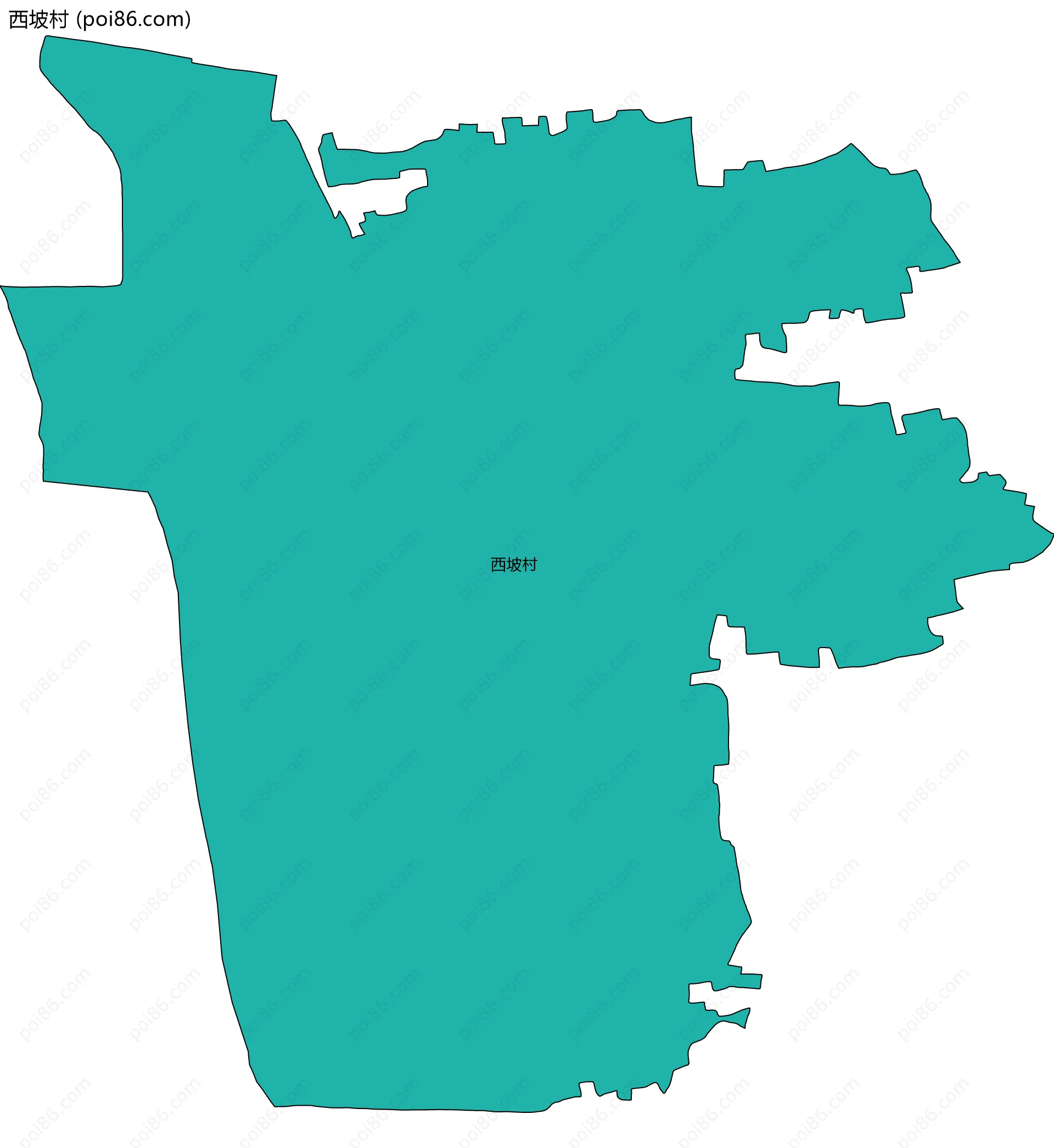 西坡村边界地图