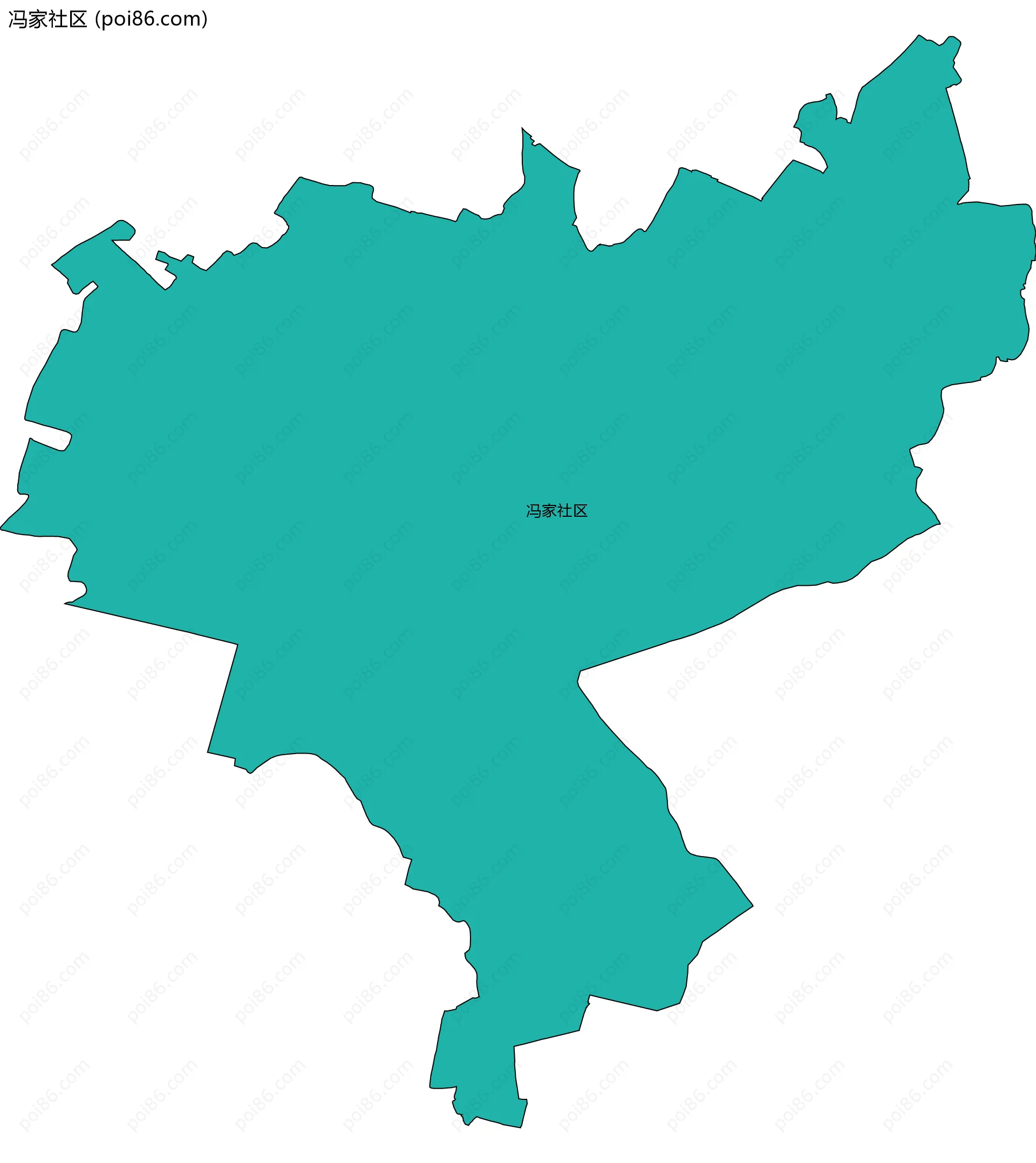 冯家社区边界地图