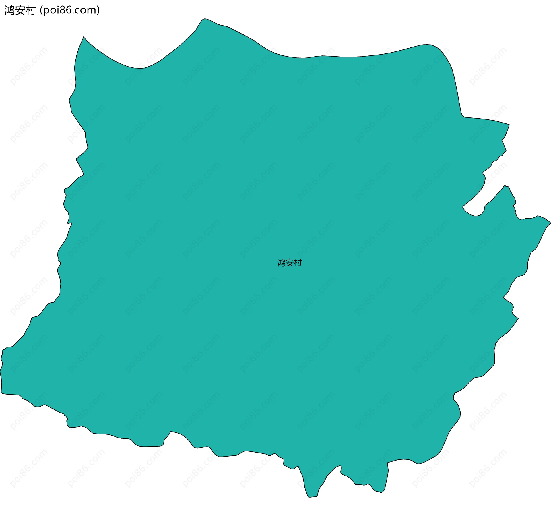 鸿安村边界地图