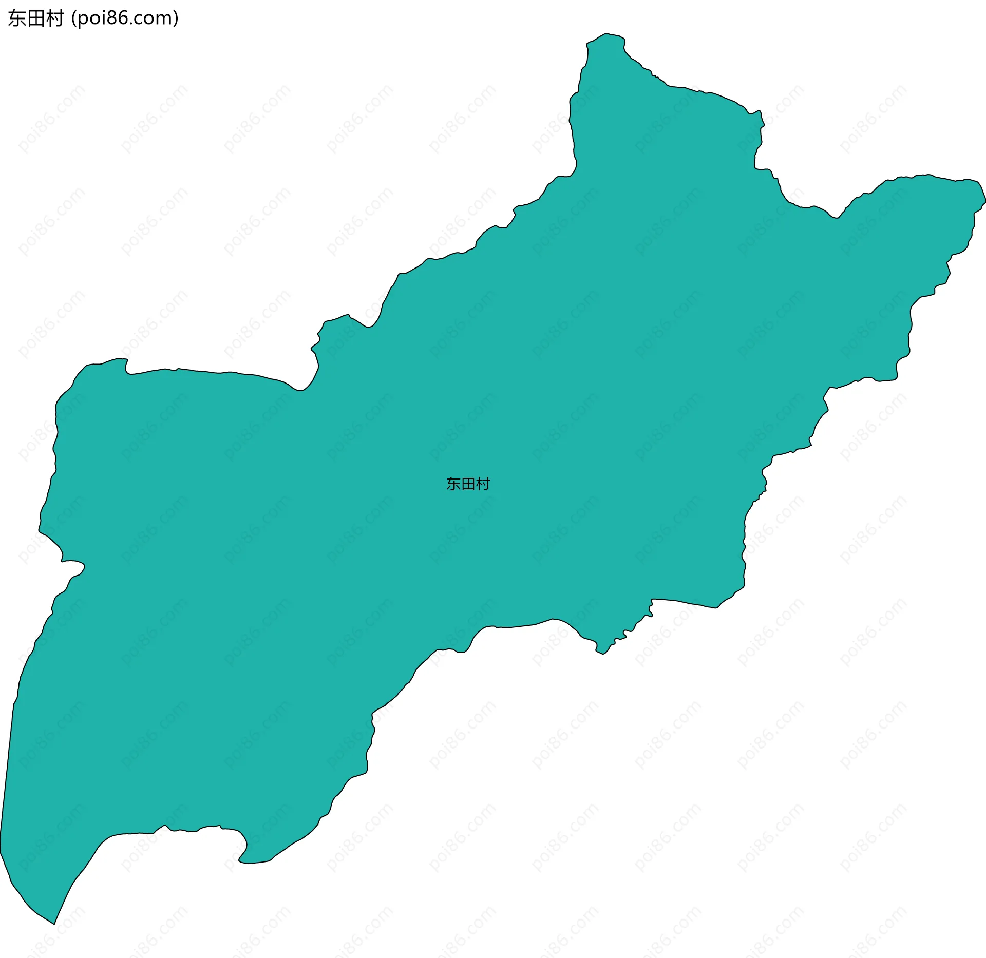 东田村边界地图