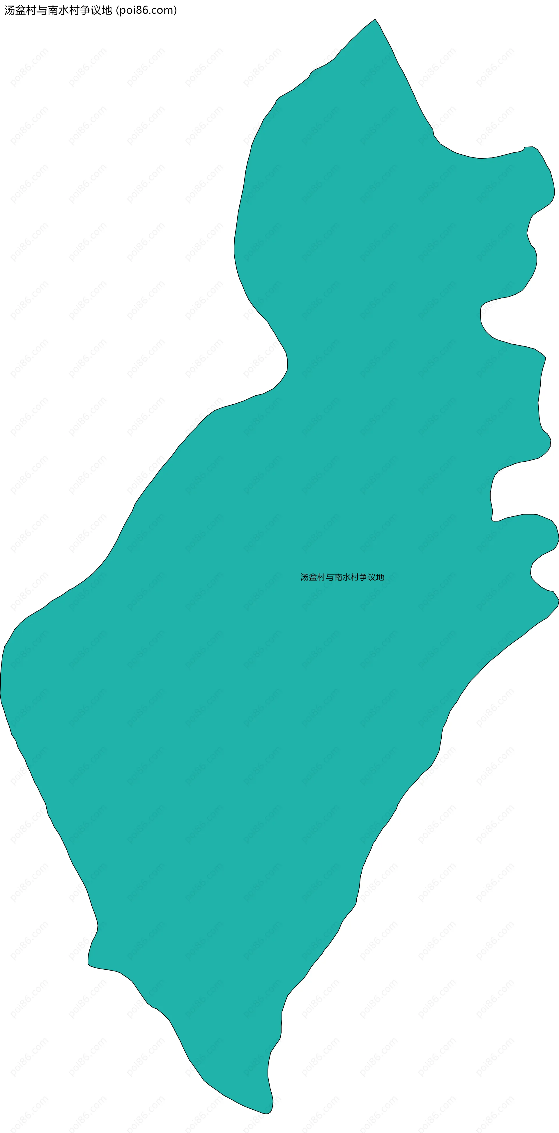 汤盆村与南水村争议地边界地图