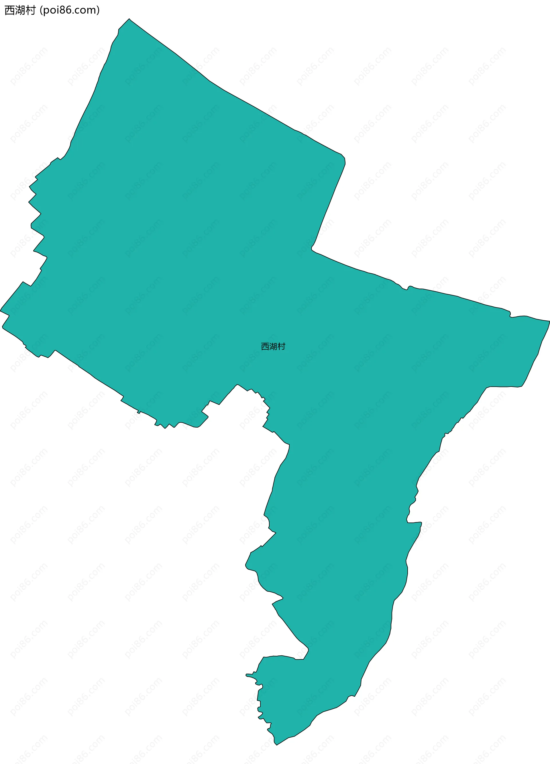 西湖村边界地图