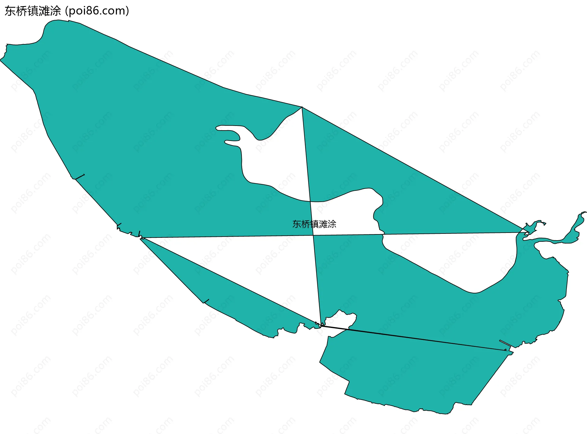 东桥镇滩涂边界地图