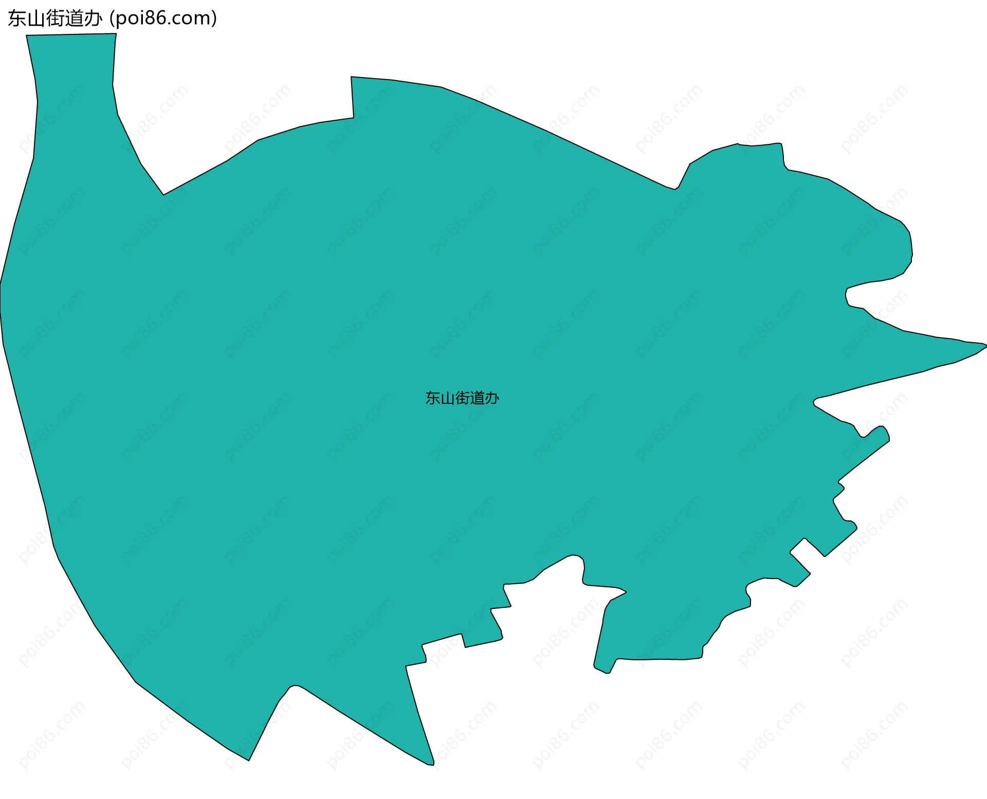 东山街道办边界地图