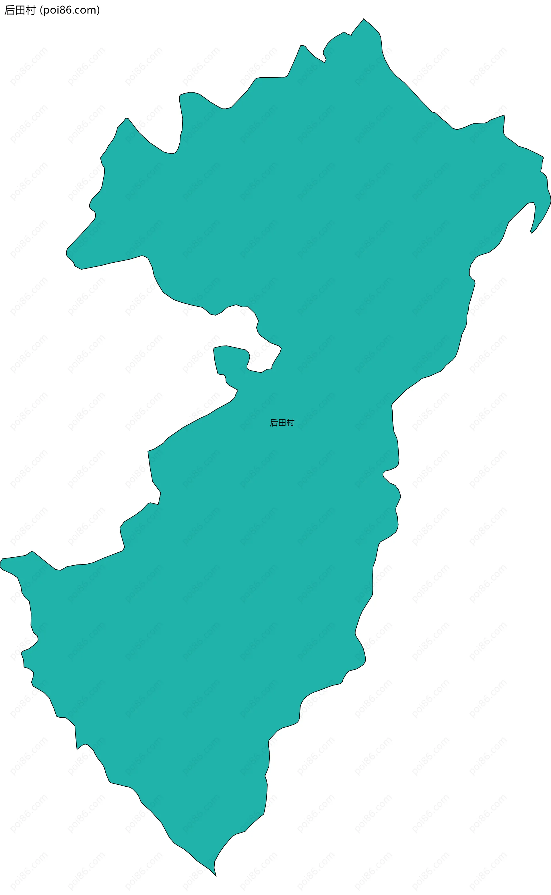 后田村边界地图