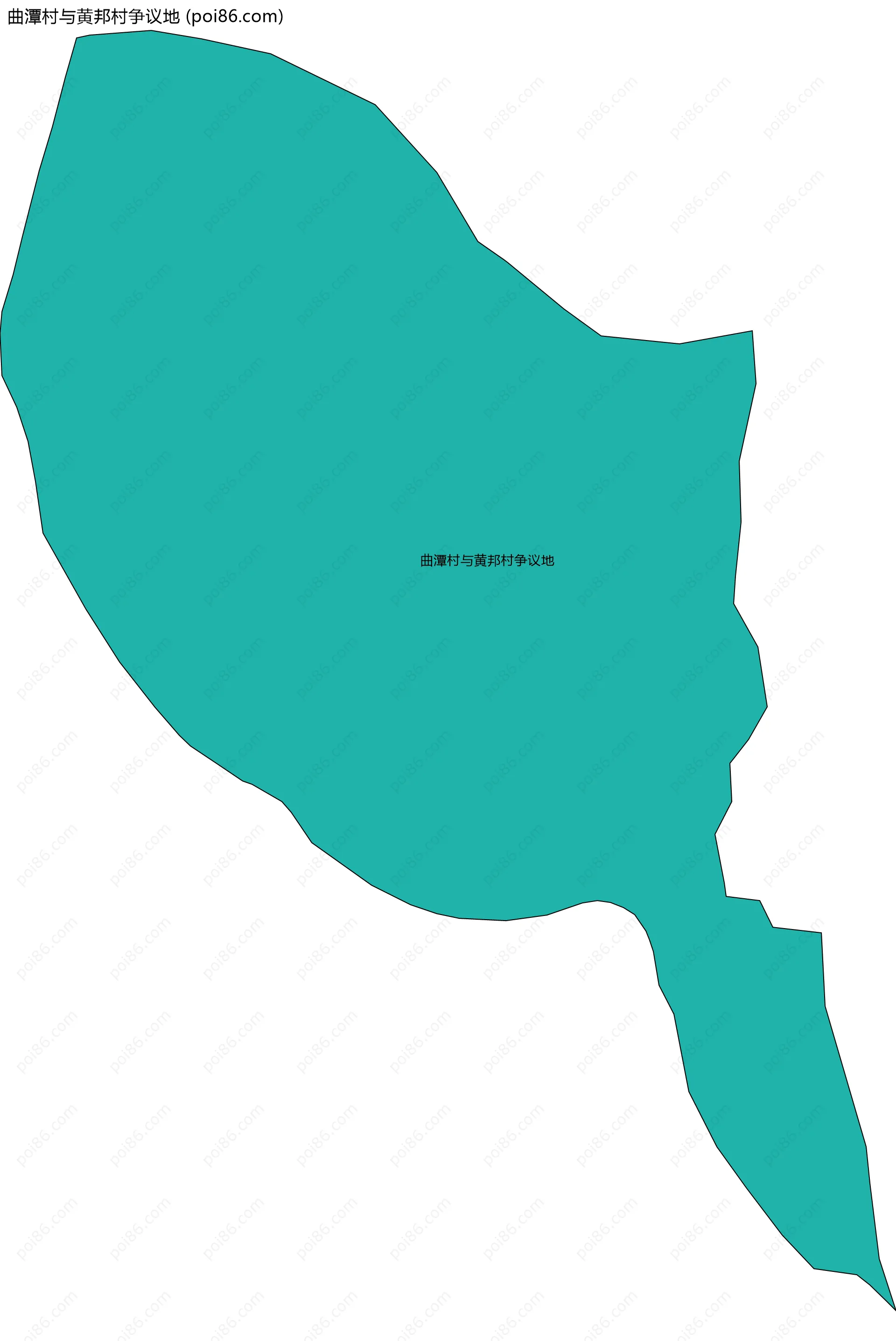 曲潭村与黄邦村争议地边界地图