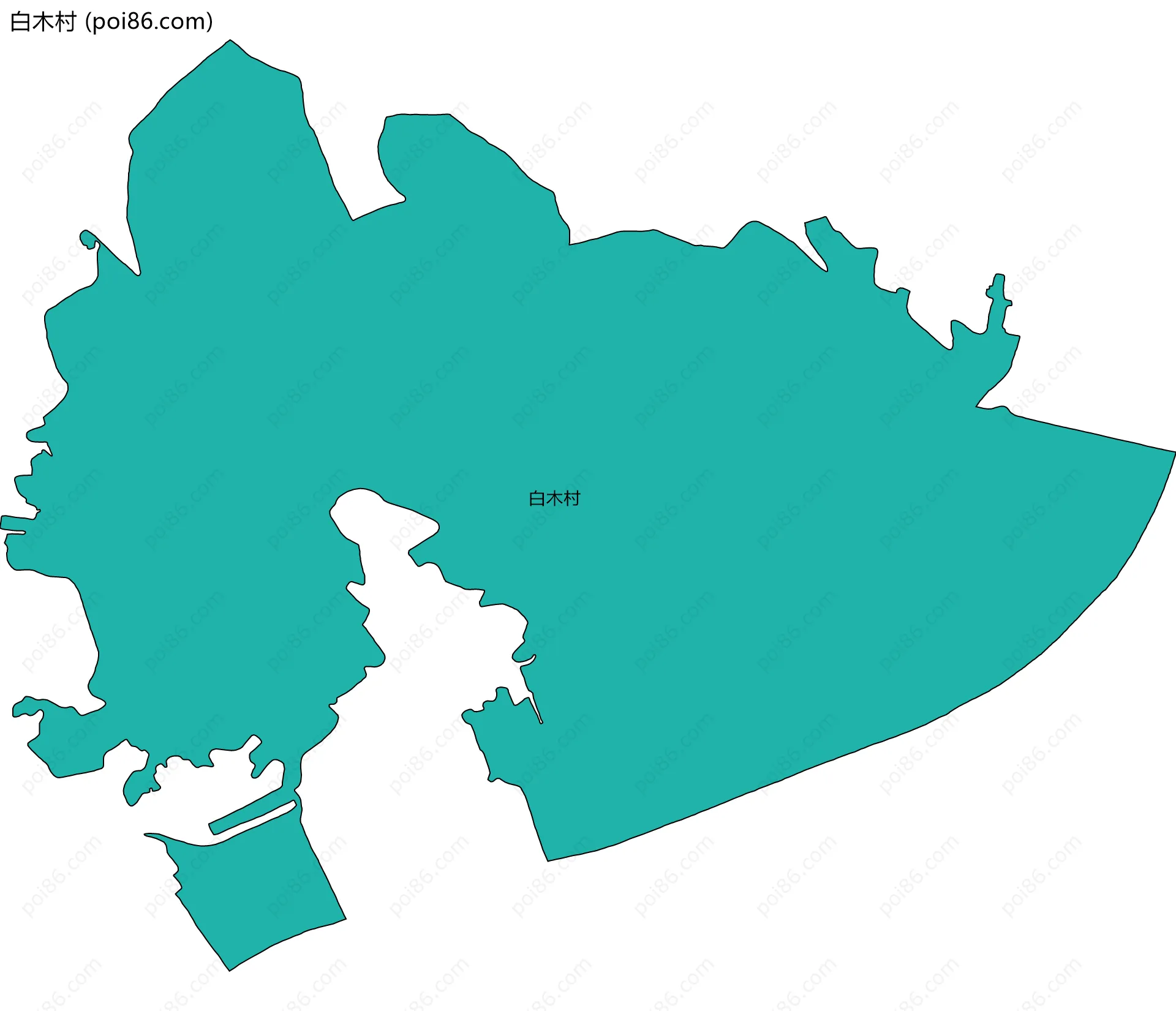 白木村边界地图