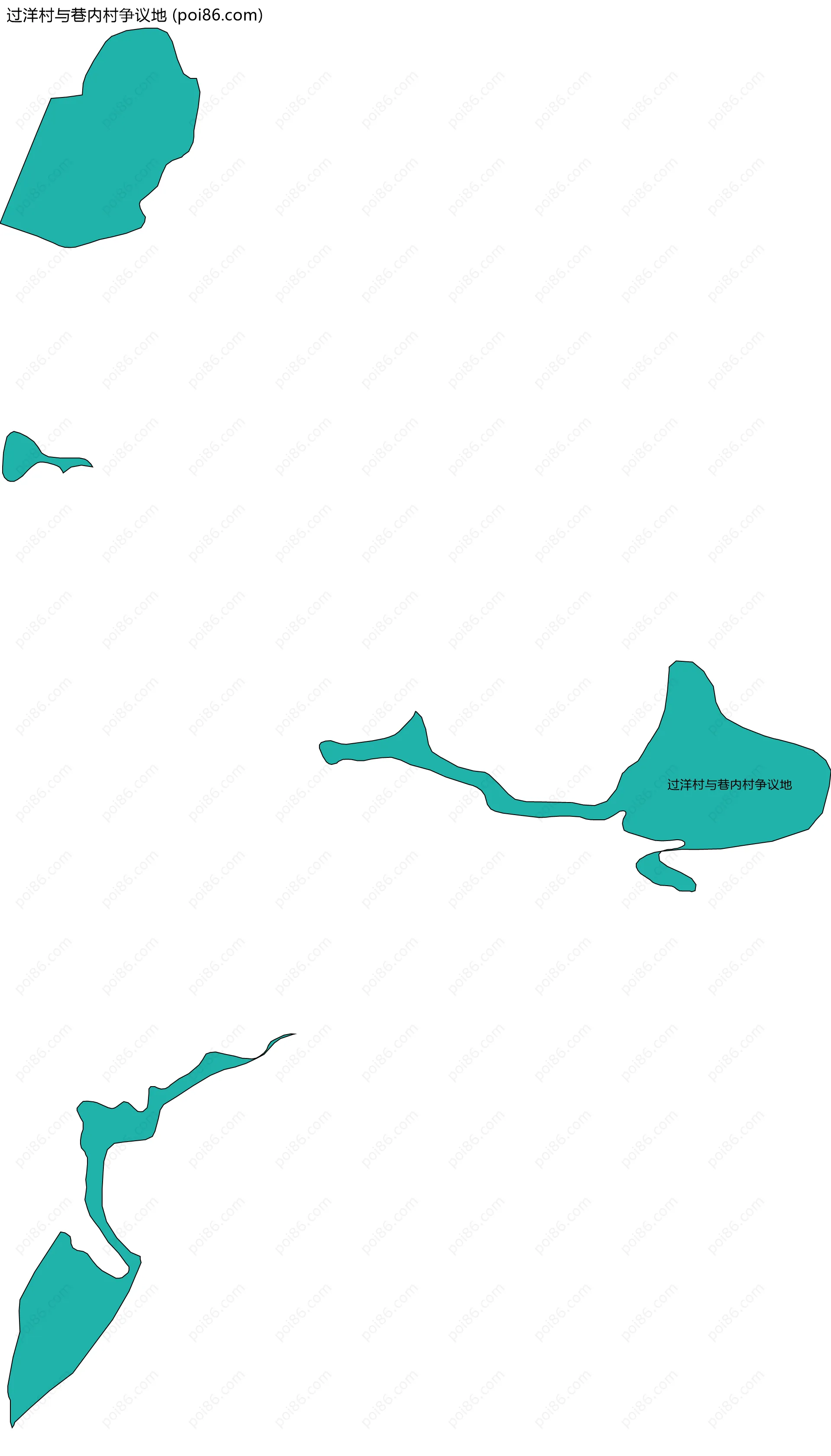 过洋村与巷内村争议地边界地图