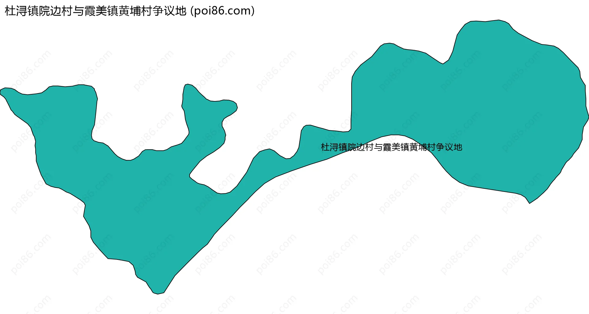 杜浔镇院边村与霞美镇黄埔村争议地边界地图