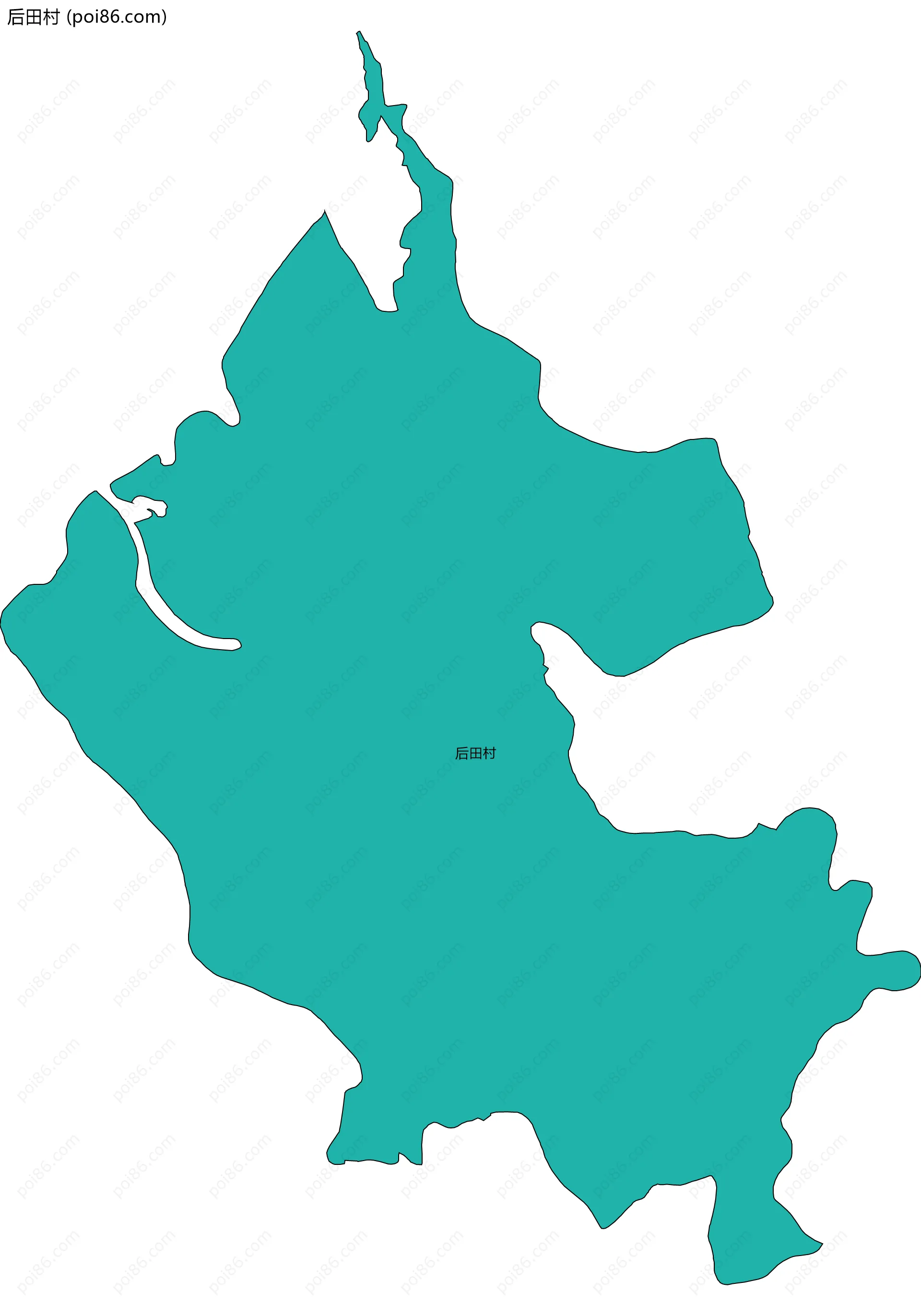 后田村边界地图