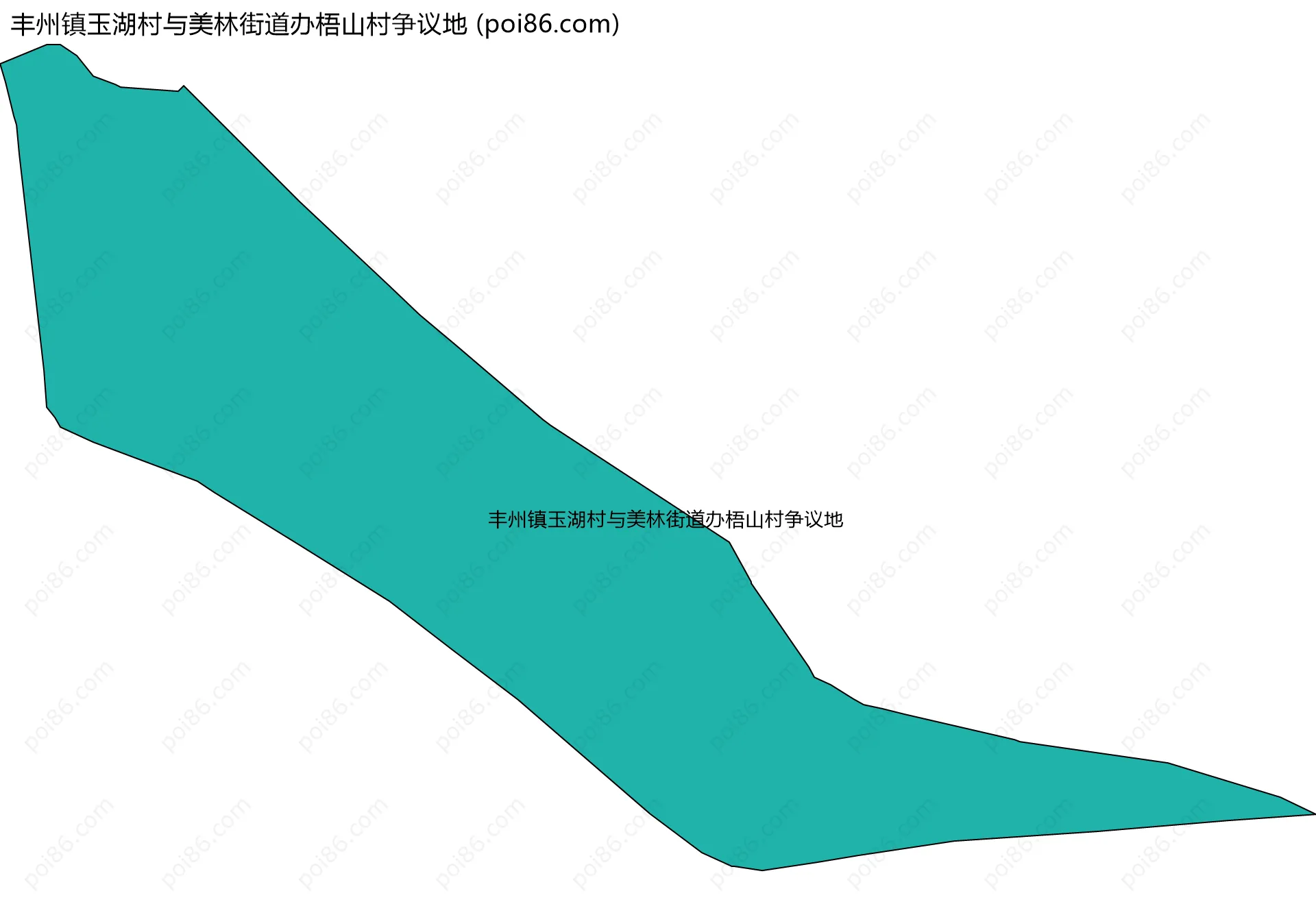 丰州镇玉湖村与美林街道办梧山村争议地边界地图
