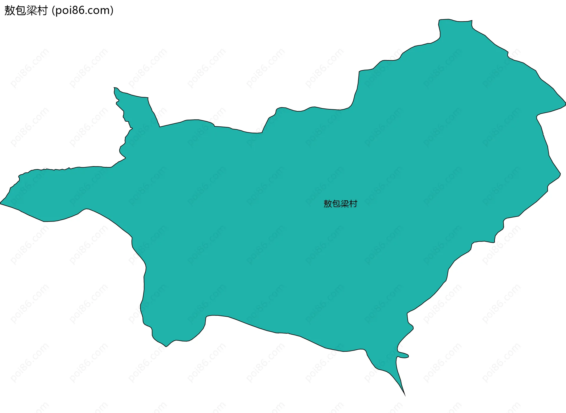 敖包梁村边界地图