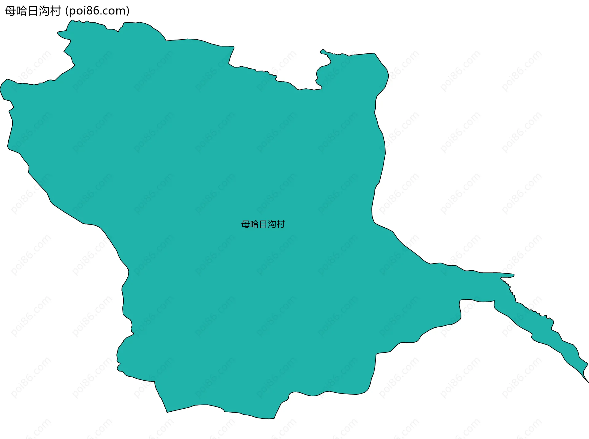 母哈日沟村边界地图