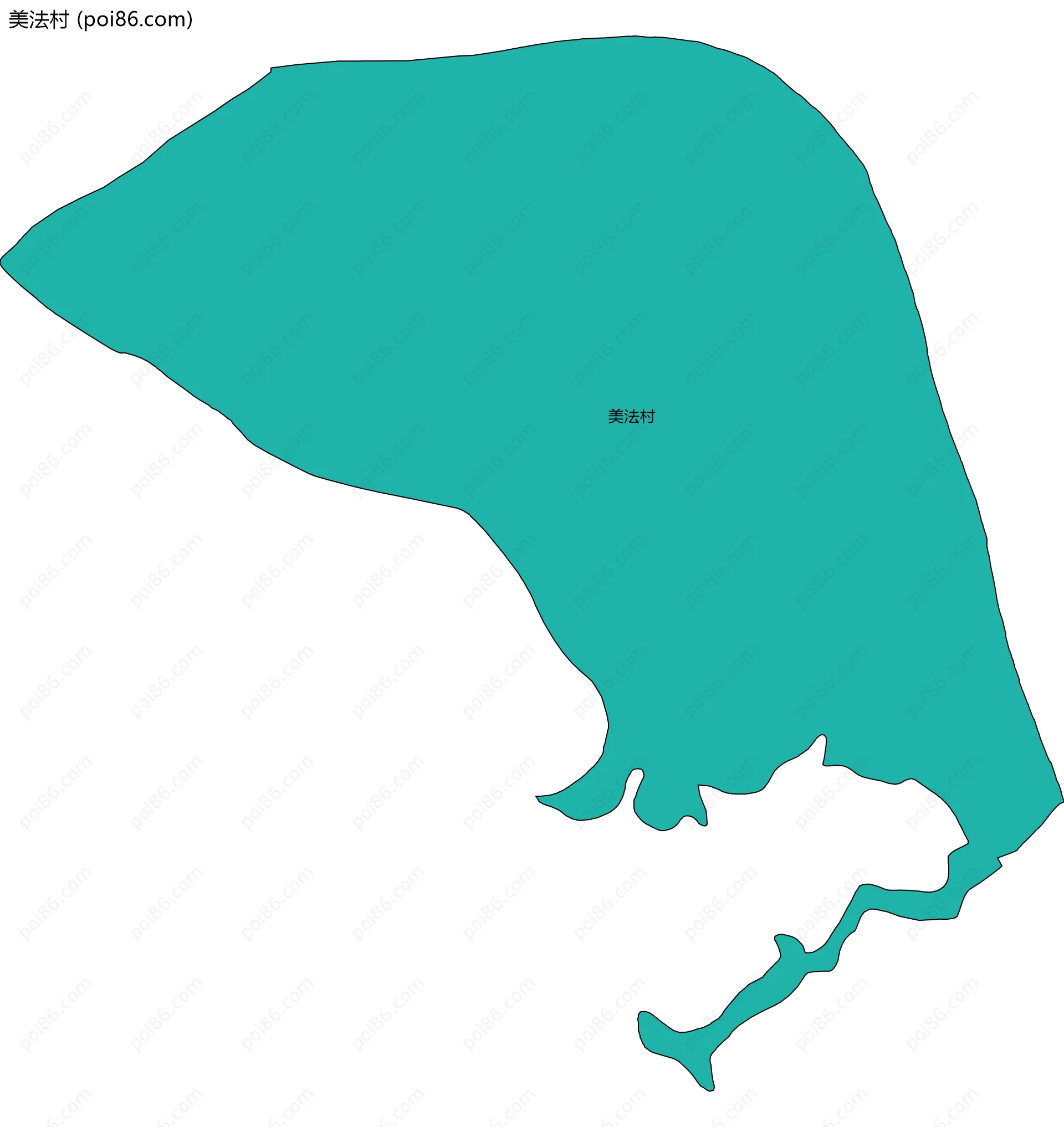 美法村边界地图