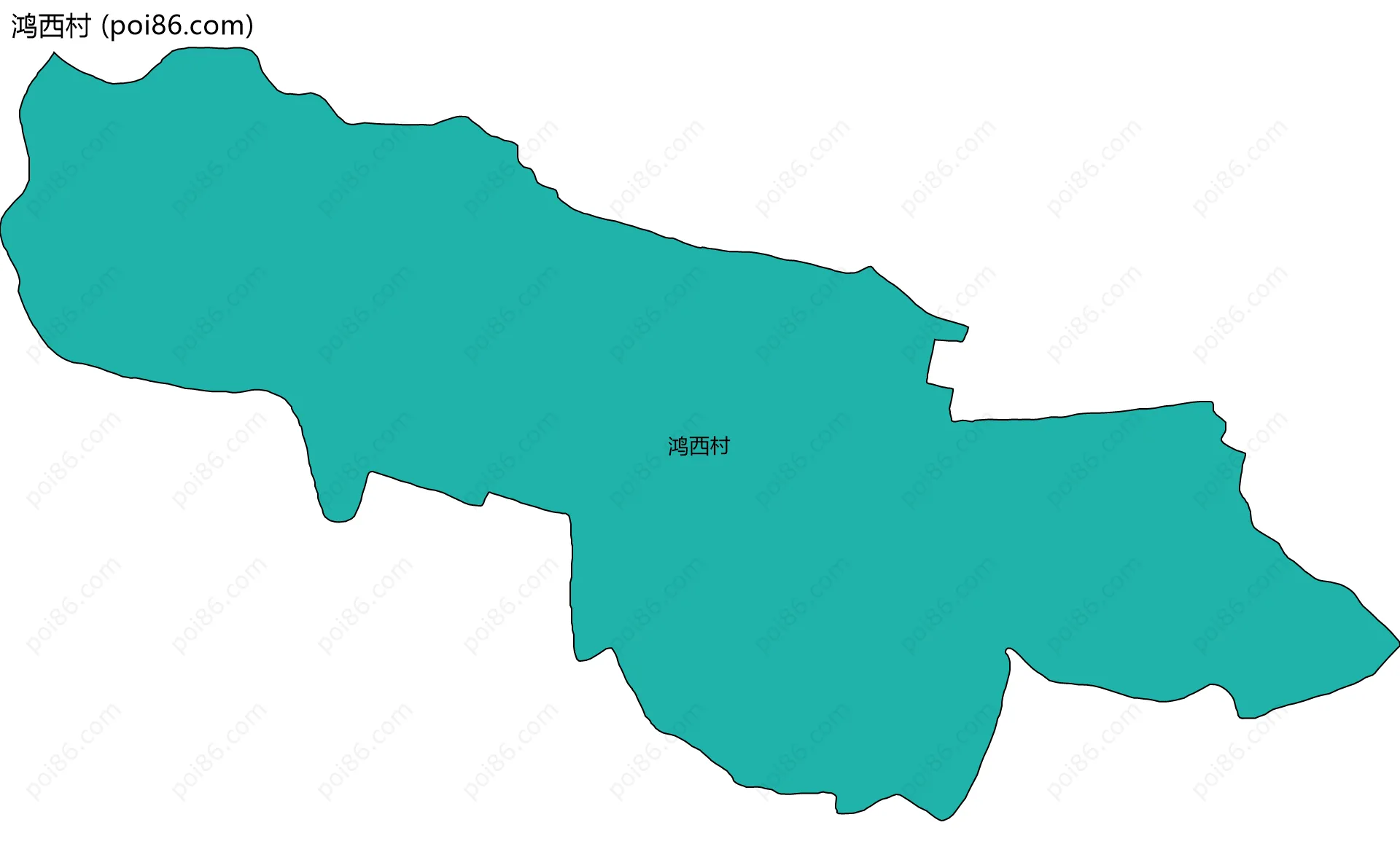 鸿西村边界地图