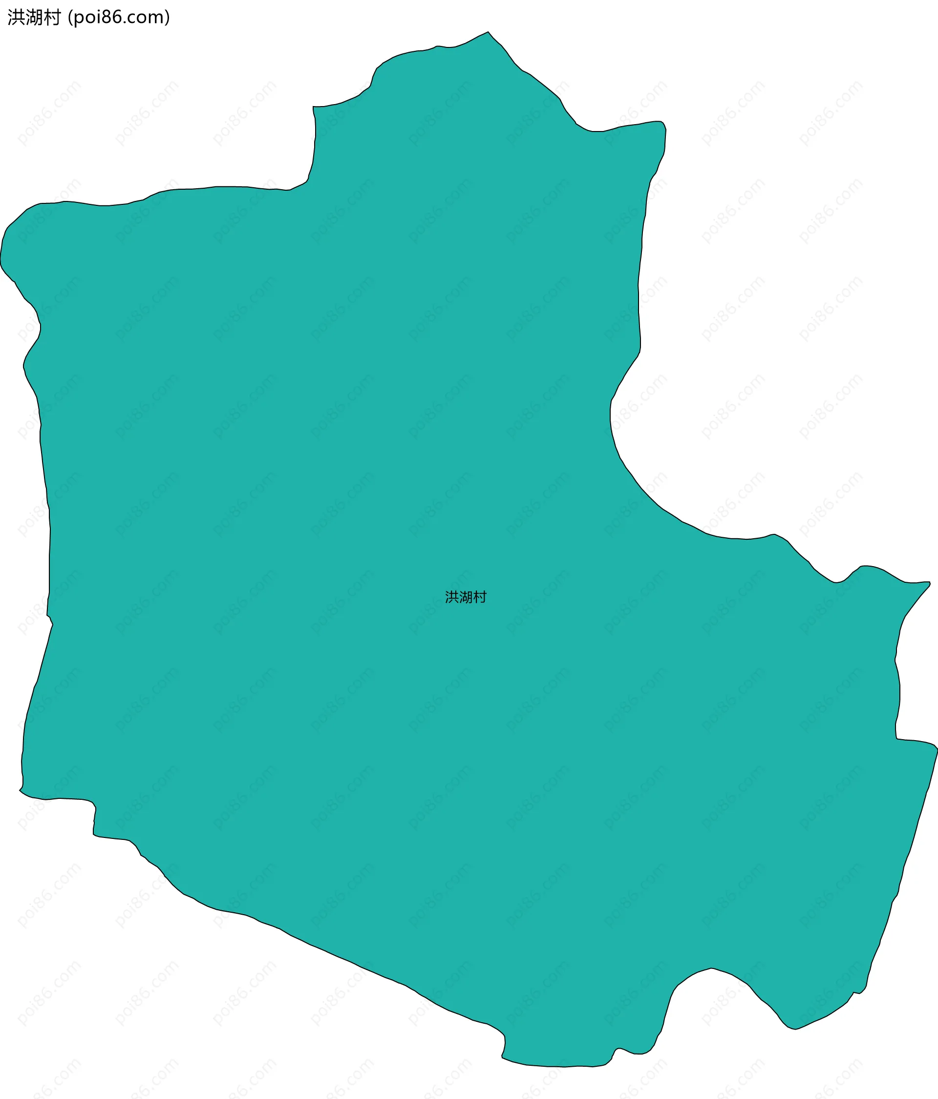 洪湖村边界地图