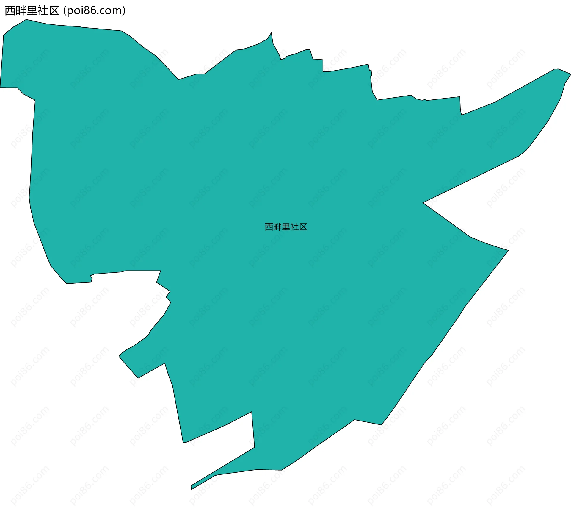 西畔里社区边界地图