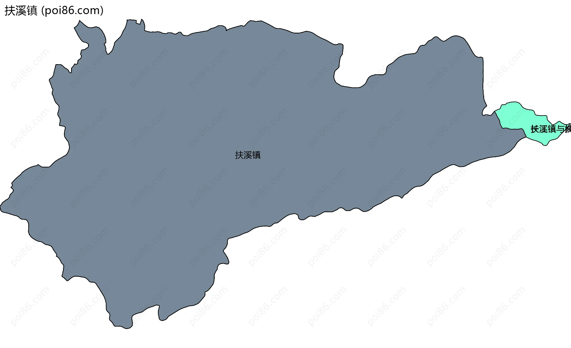 扶溪镇边界地图(五级行政区划)