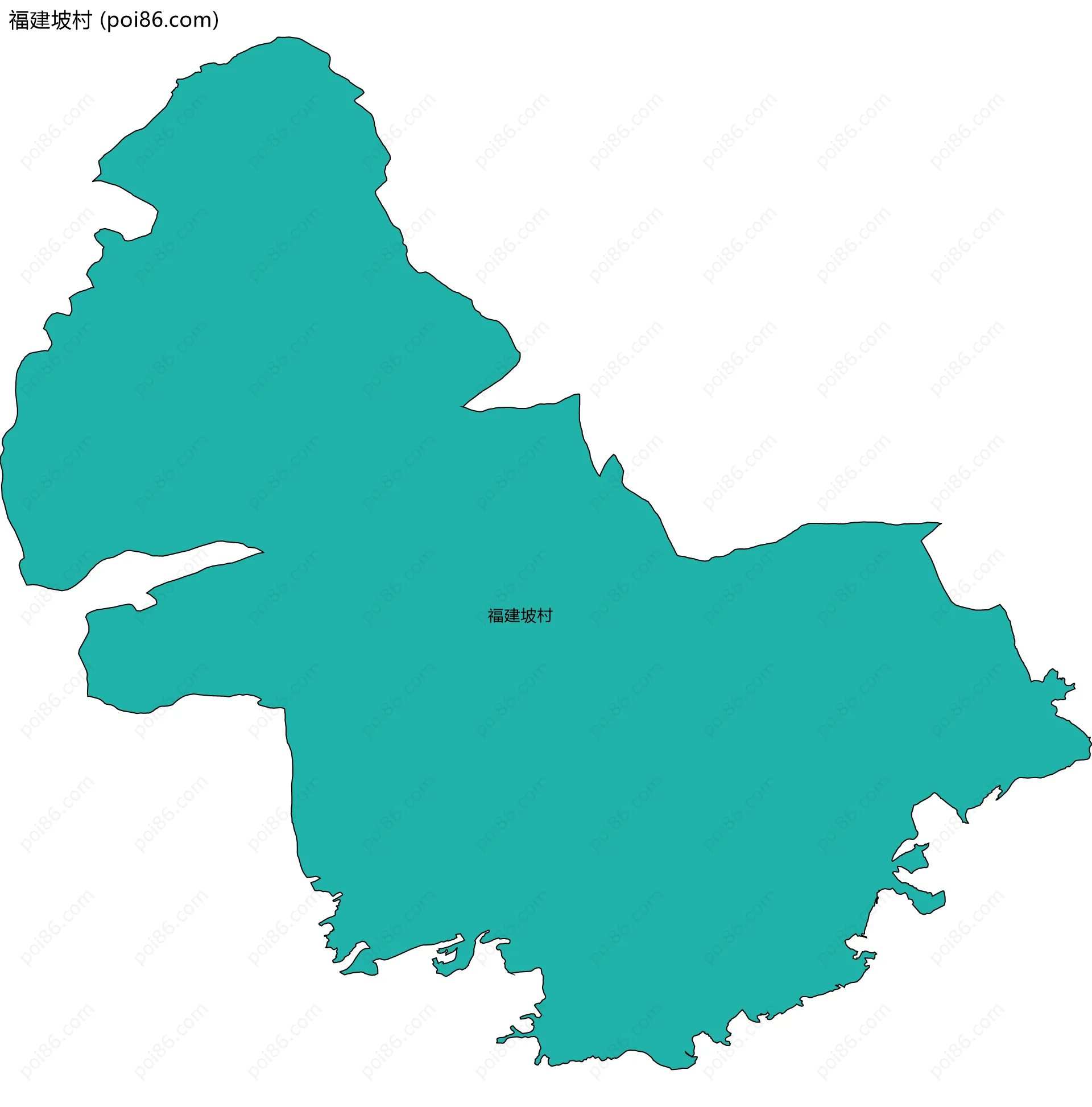 福建坡村边界地图