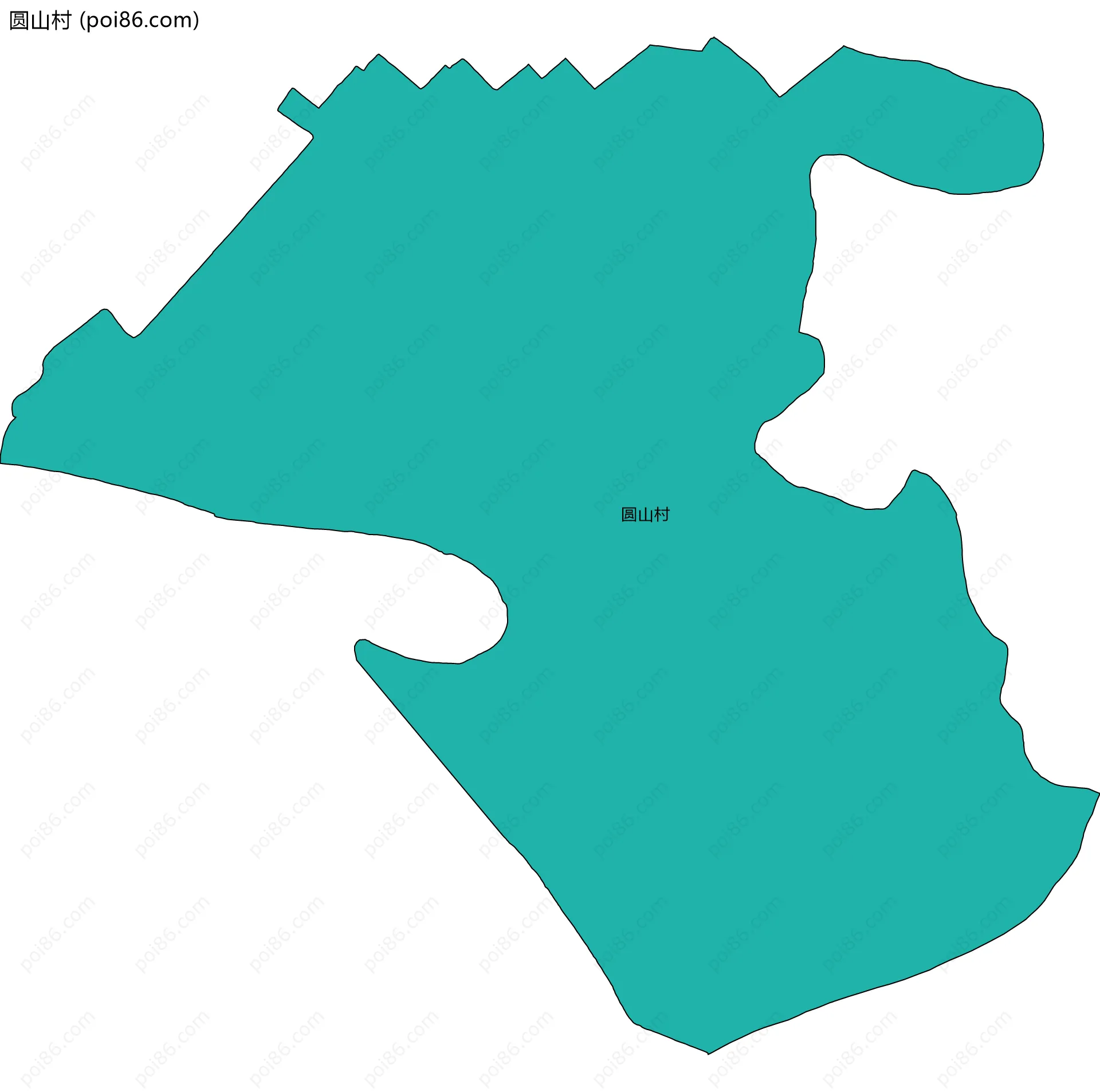 圆山村边界地图