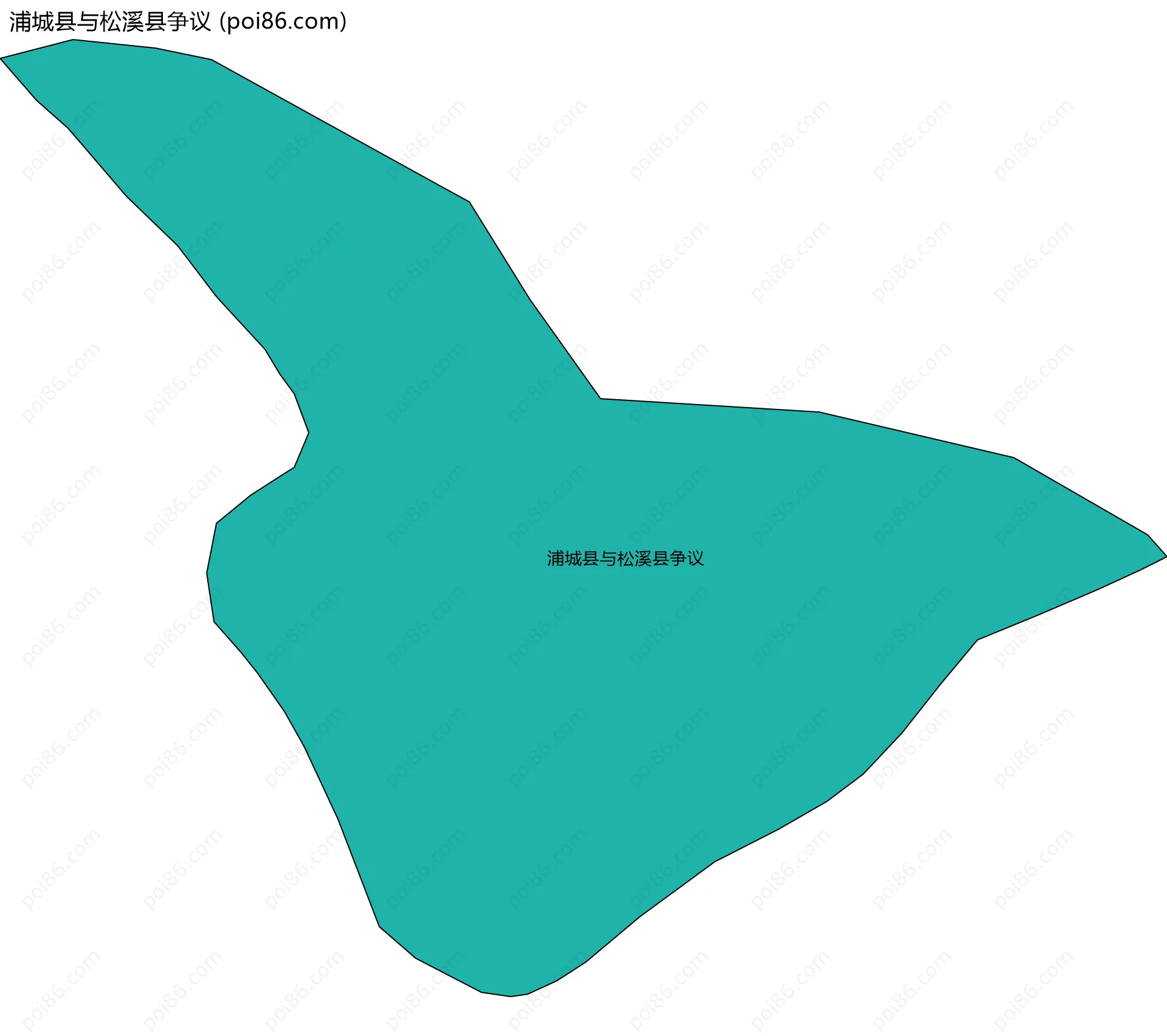 浦城县与松溪县争议边界地图