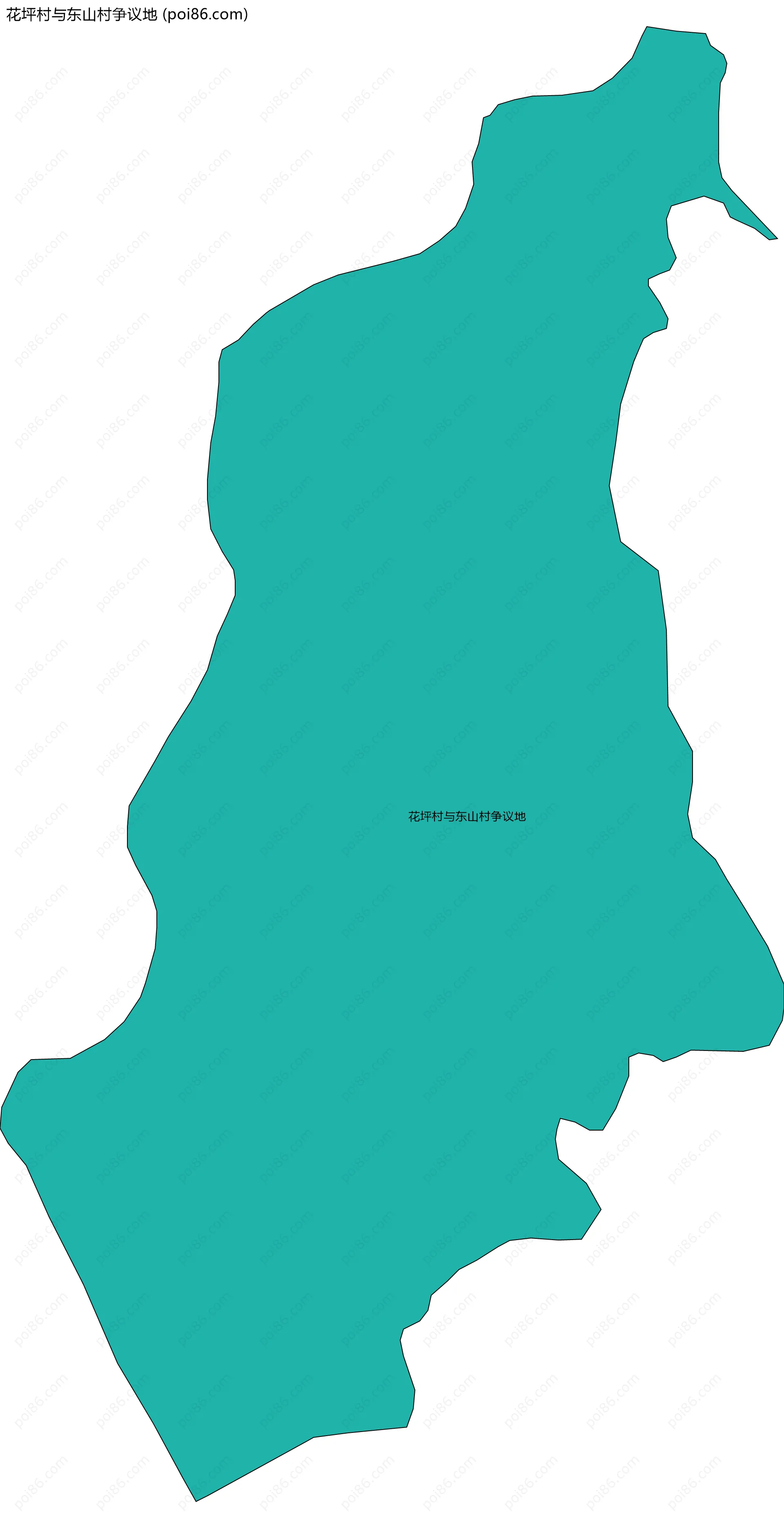 花坪村与东山村争议地边界地图