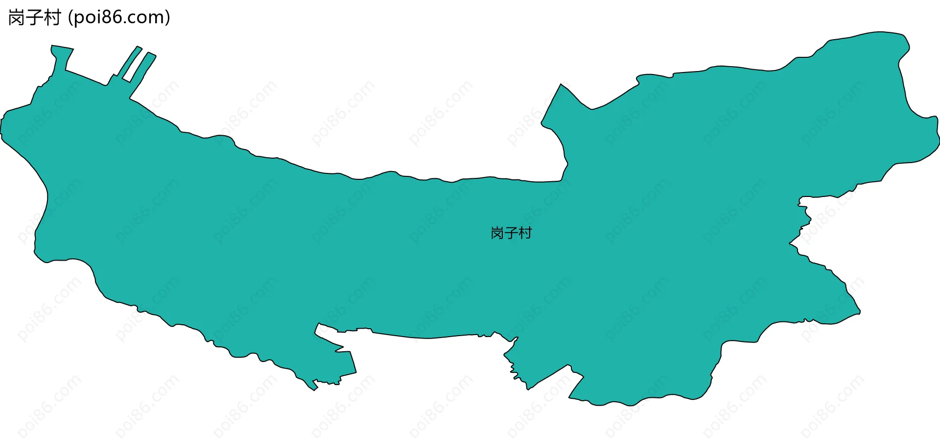 岗子村边界地图