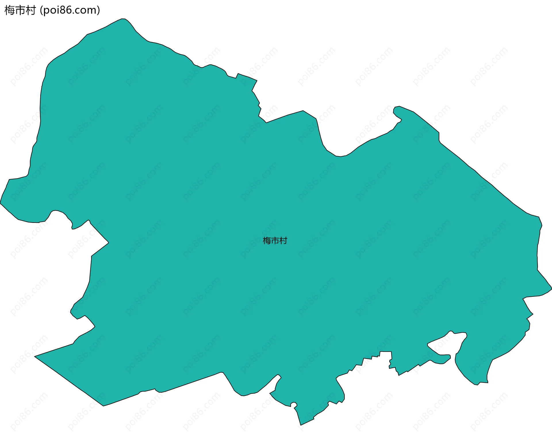 梅市村边界地图