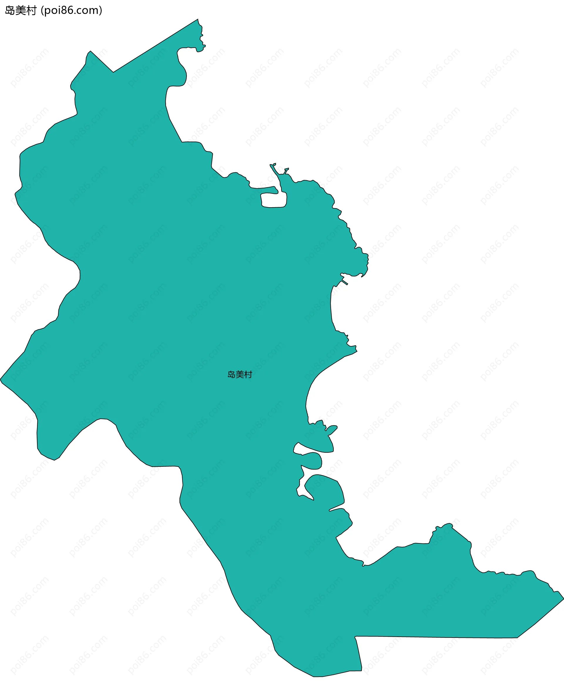 岛美村边界地图