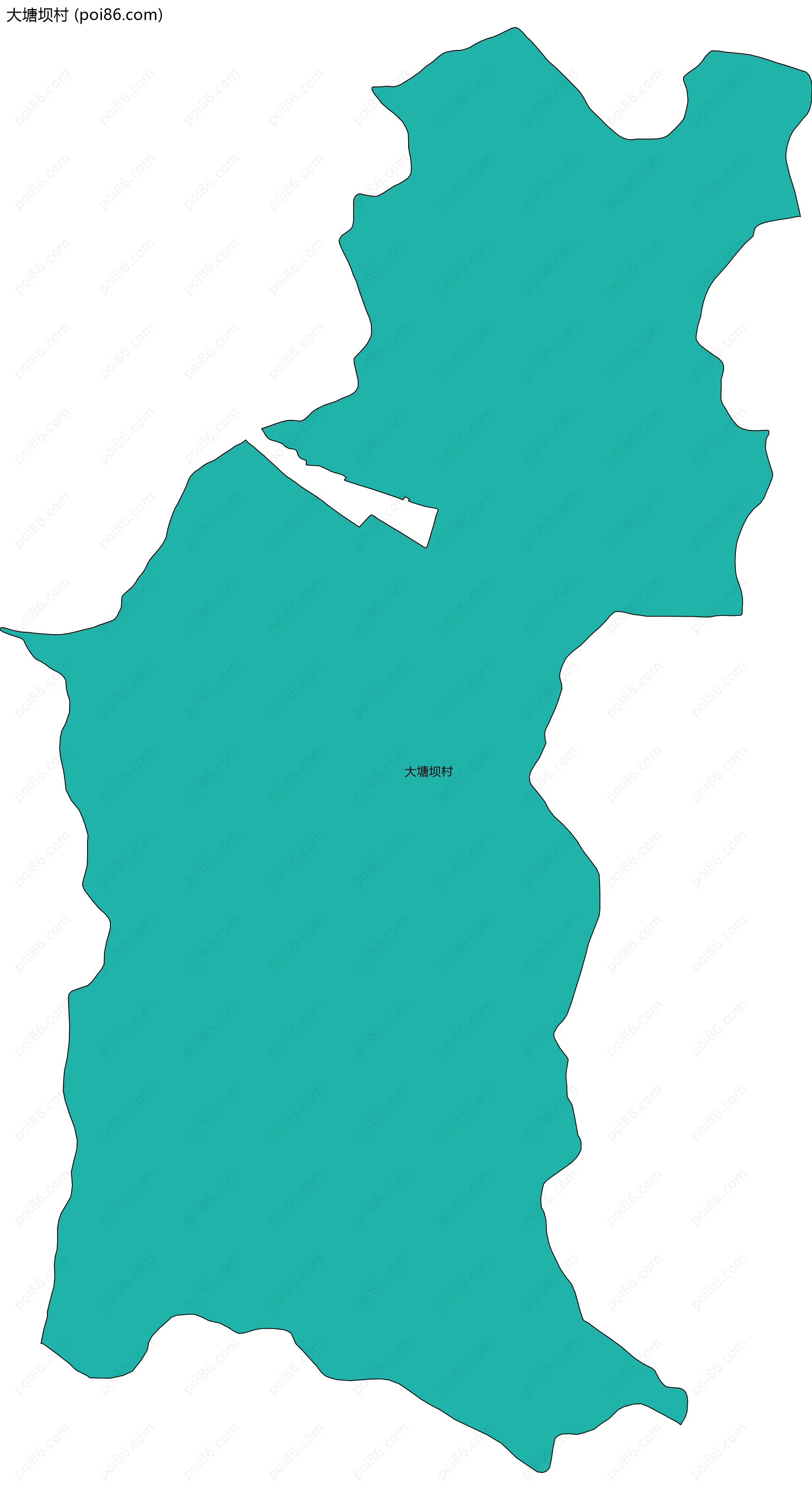 大塘坝村边界地图