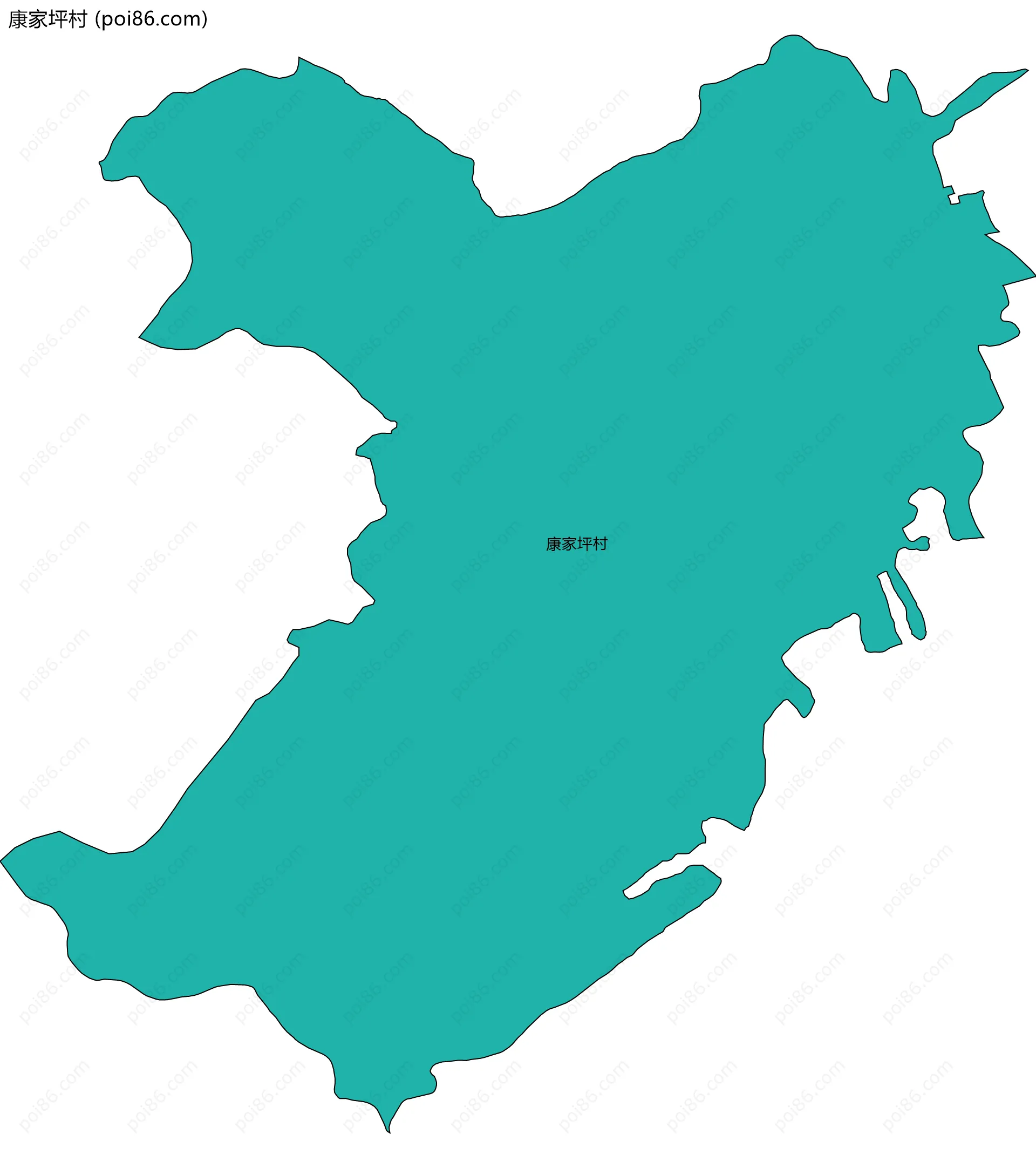 康家坪村边界地图