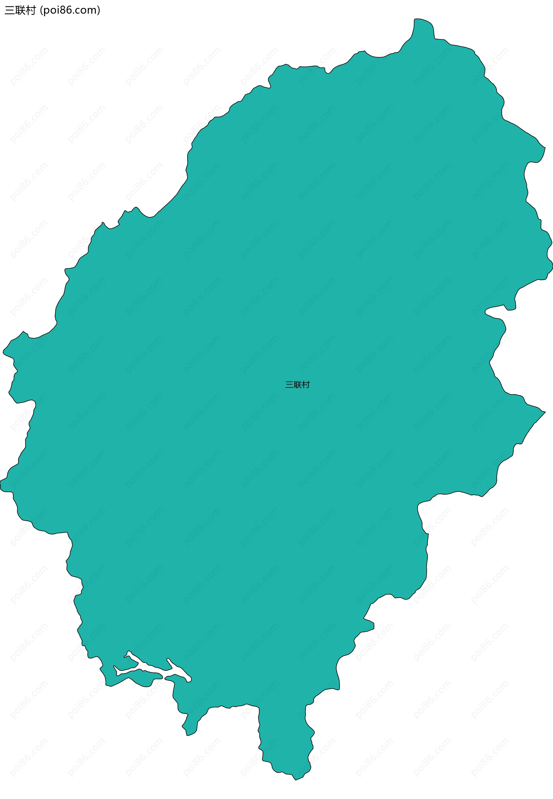 三联村边界地图